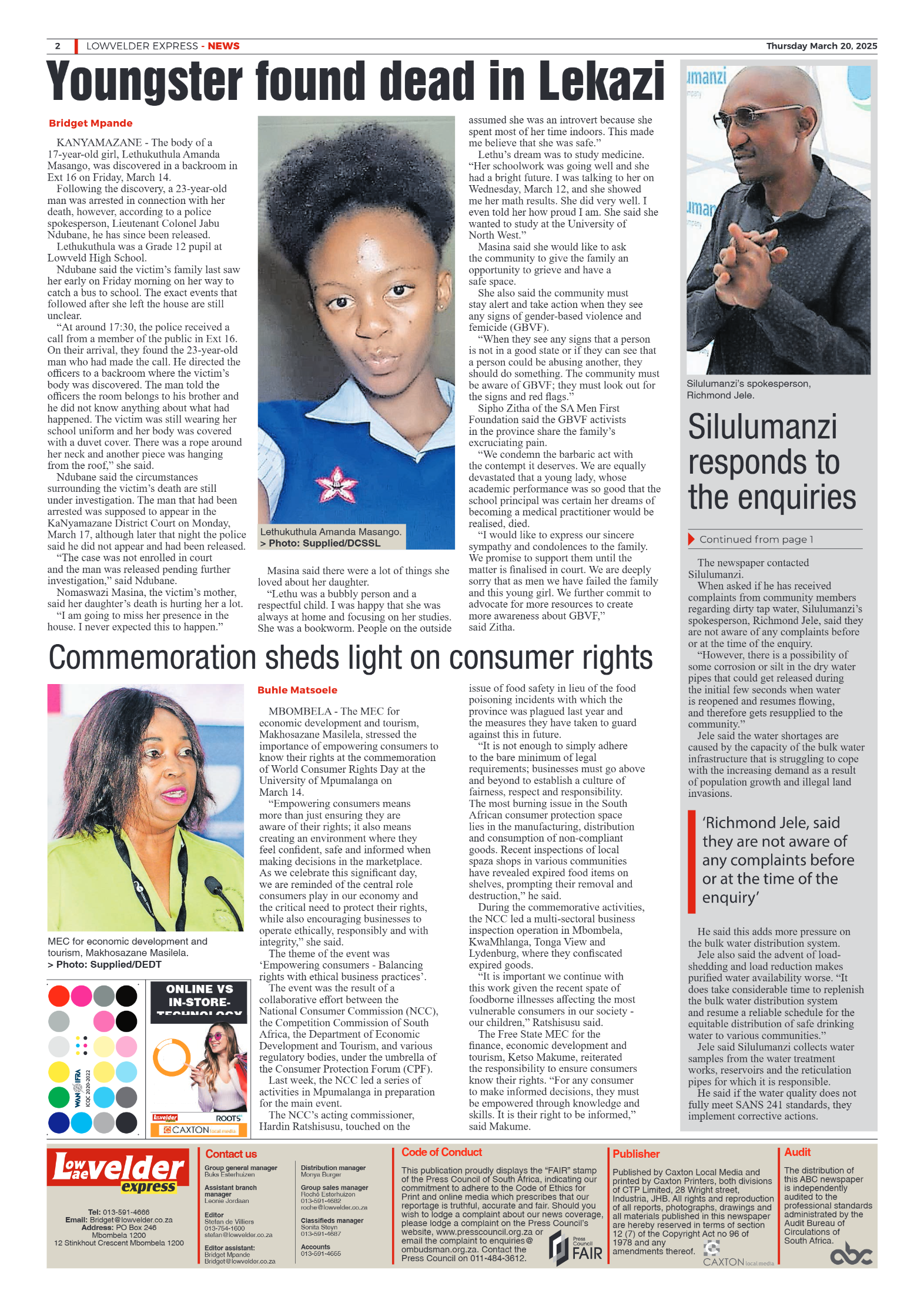 Lowvelder Express 20 March 2025 page 2