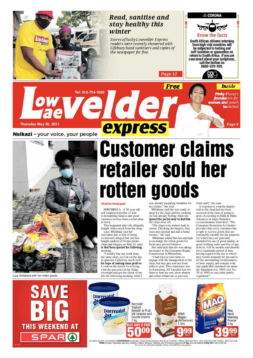 Lowvelder Express 20 May 2021 page 1