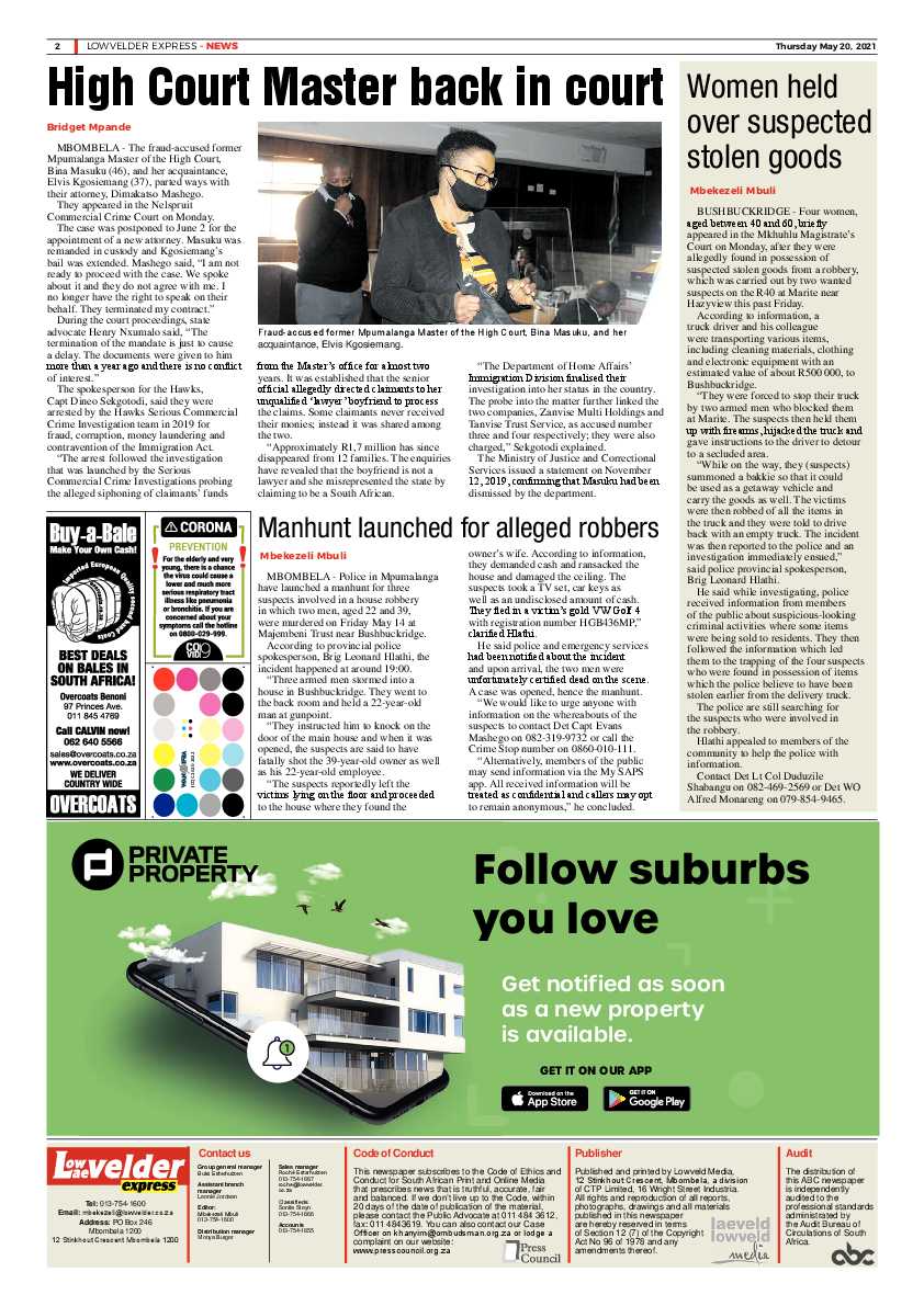 Lowvelder Express 20 May 2021 page 2