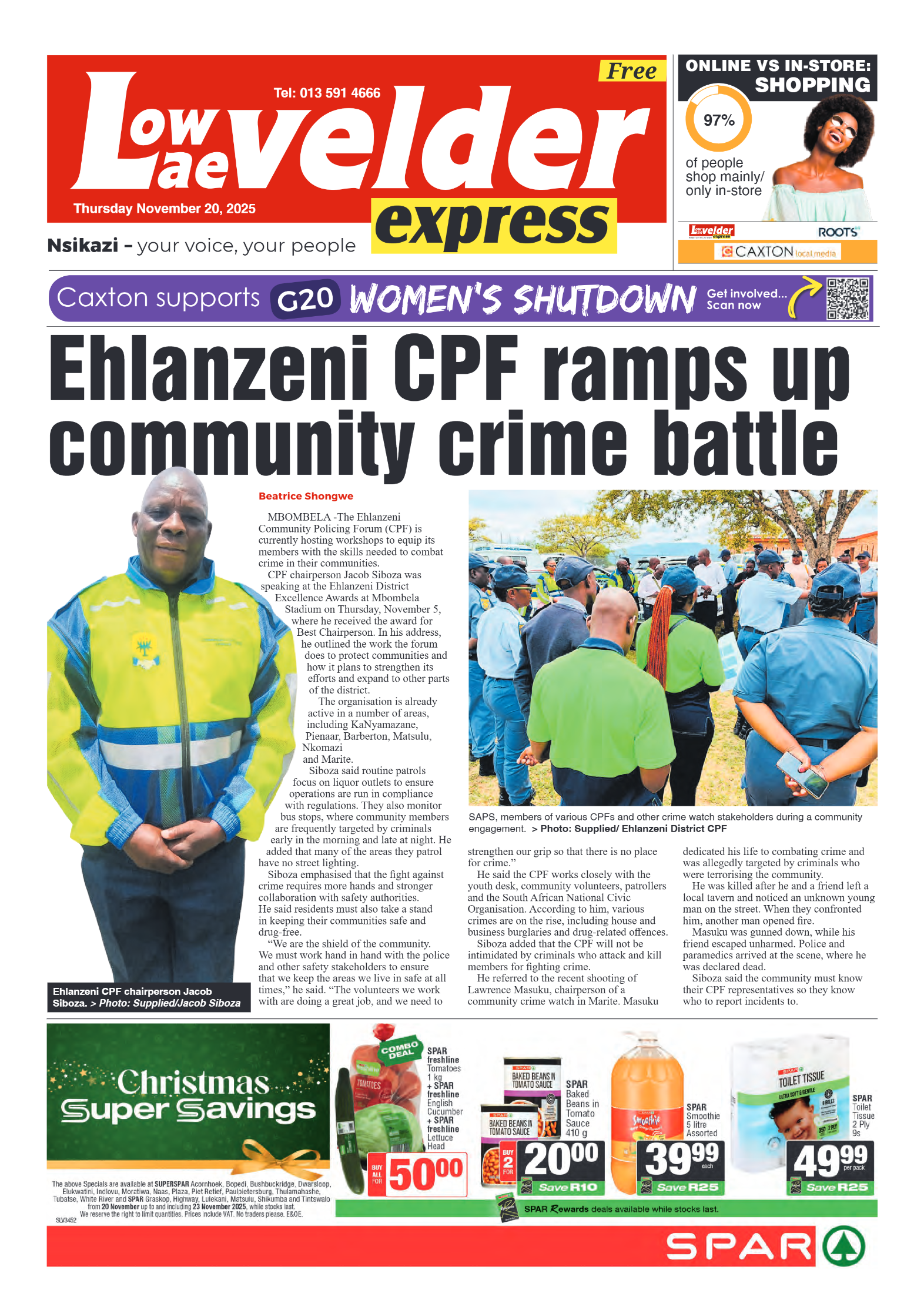 Lowvelder Express 20 November 2025 page 1