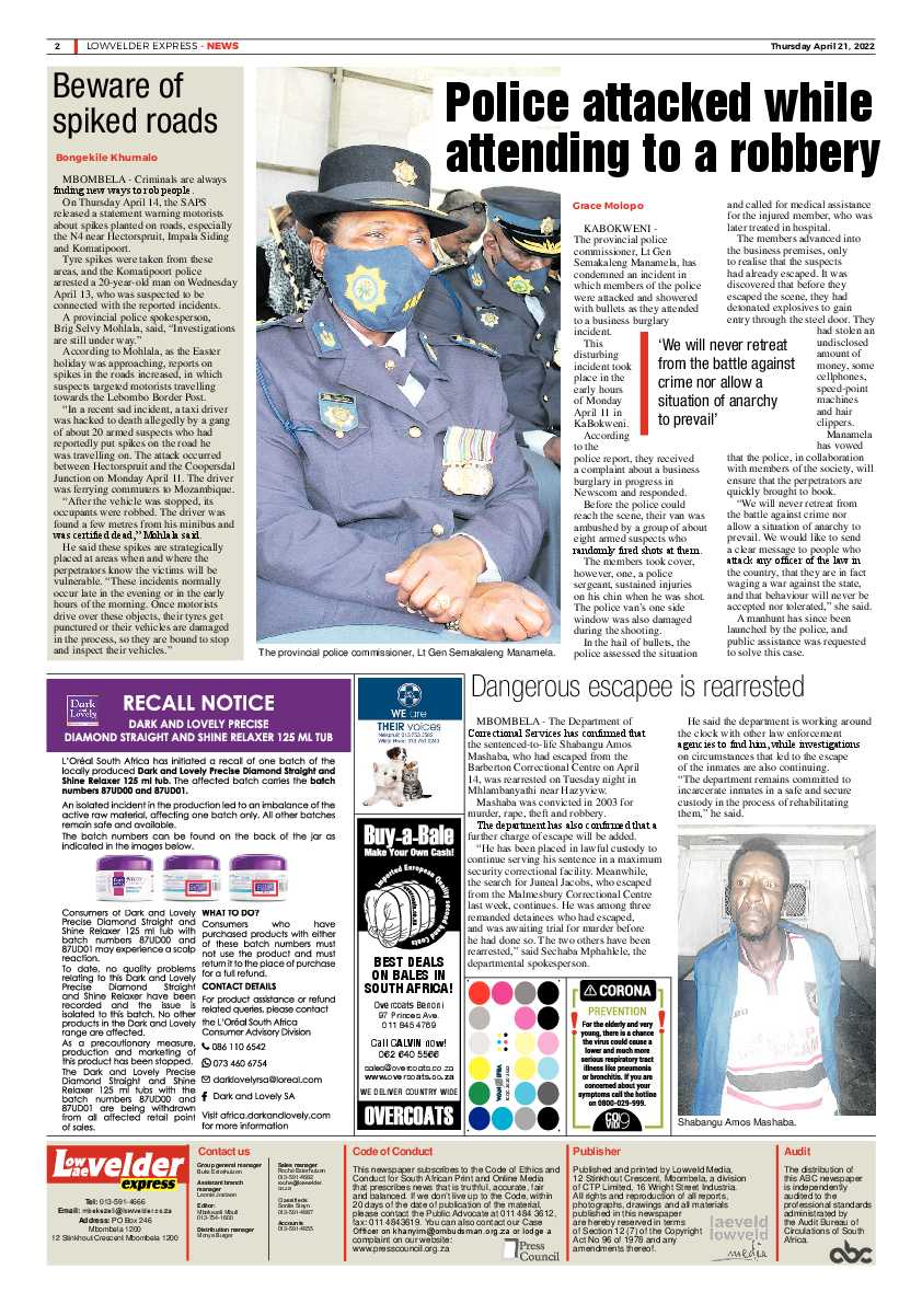 Lowvelder Express 21 April 2022 page 2