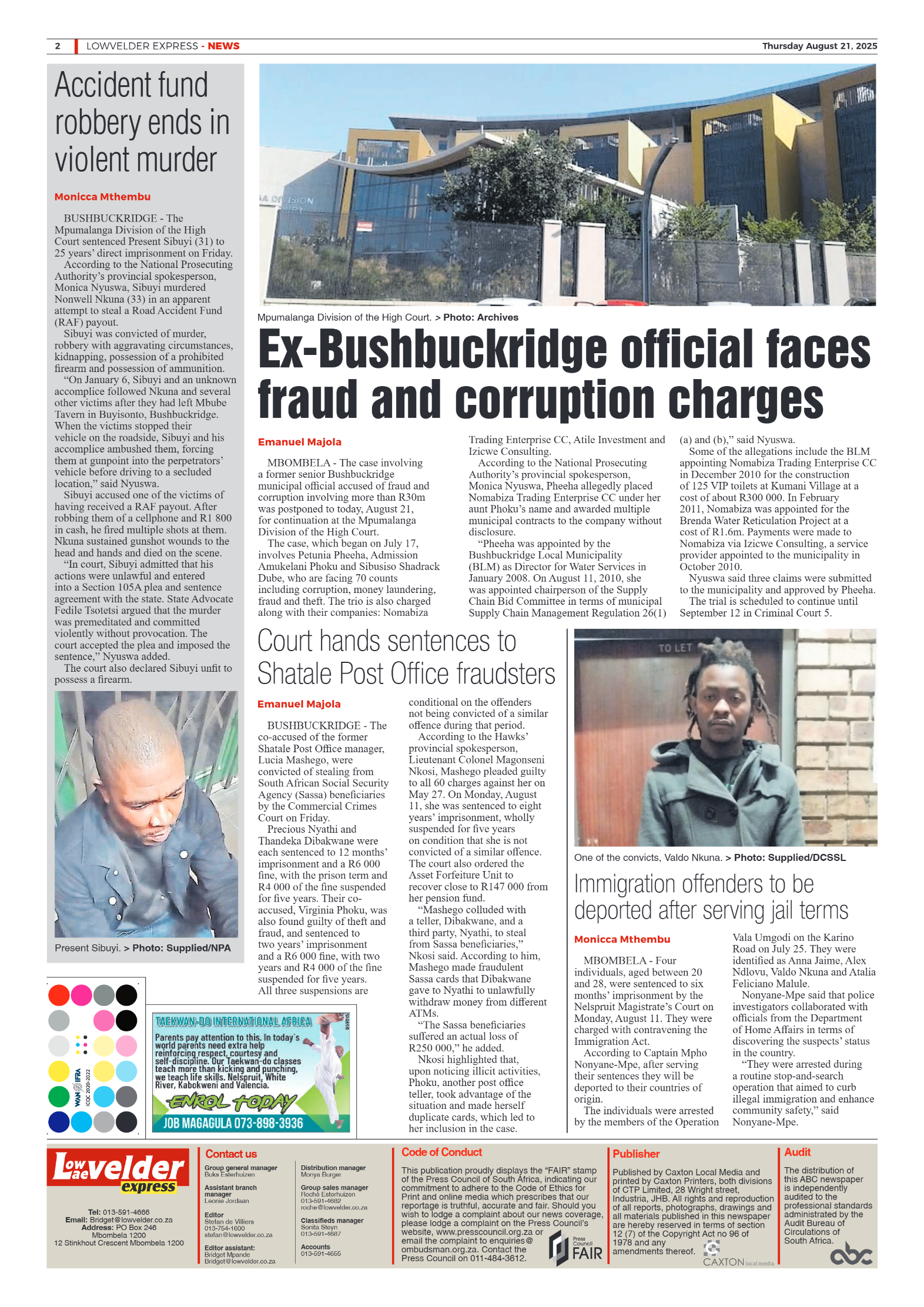 Lowvelder Express 21 August 2025 page 2