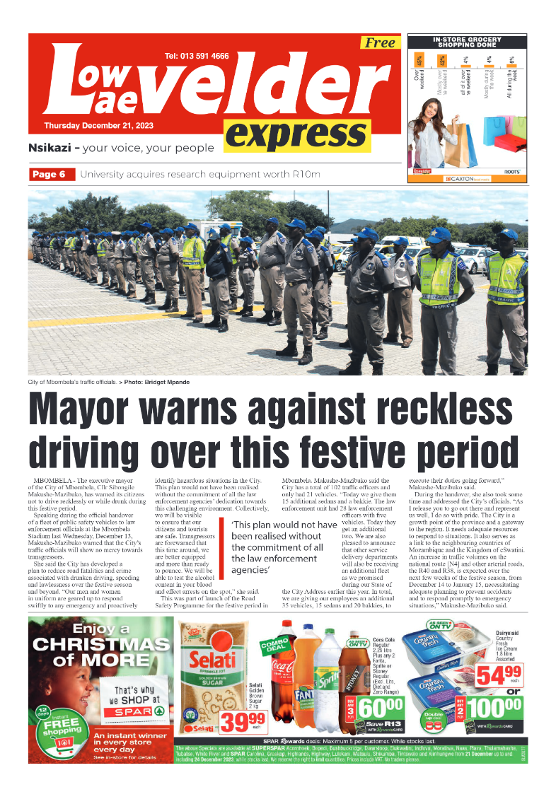 Lowvelder Express 21 December 2023 page 1