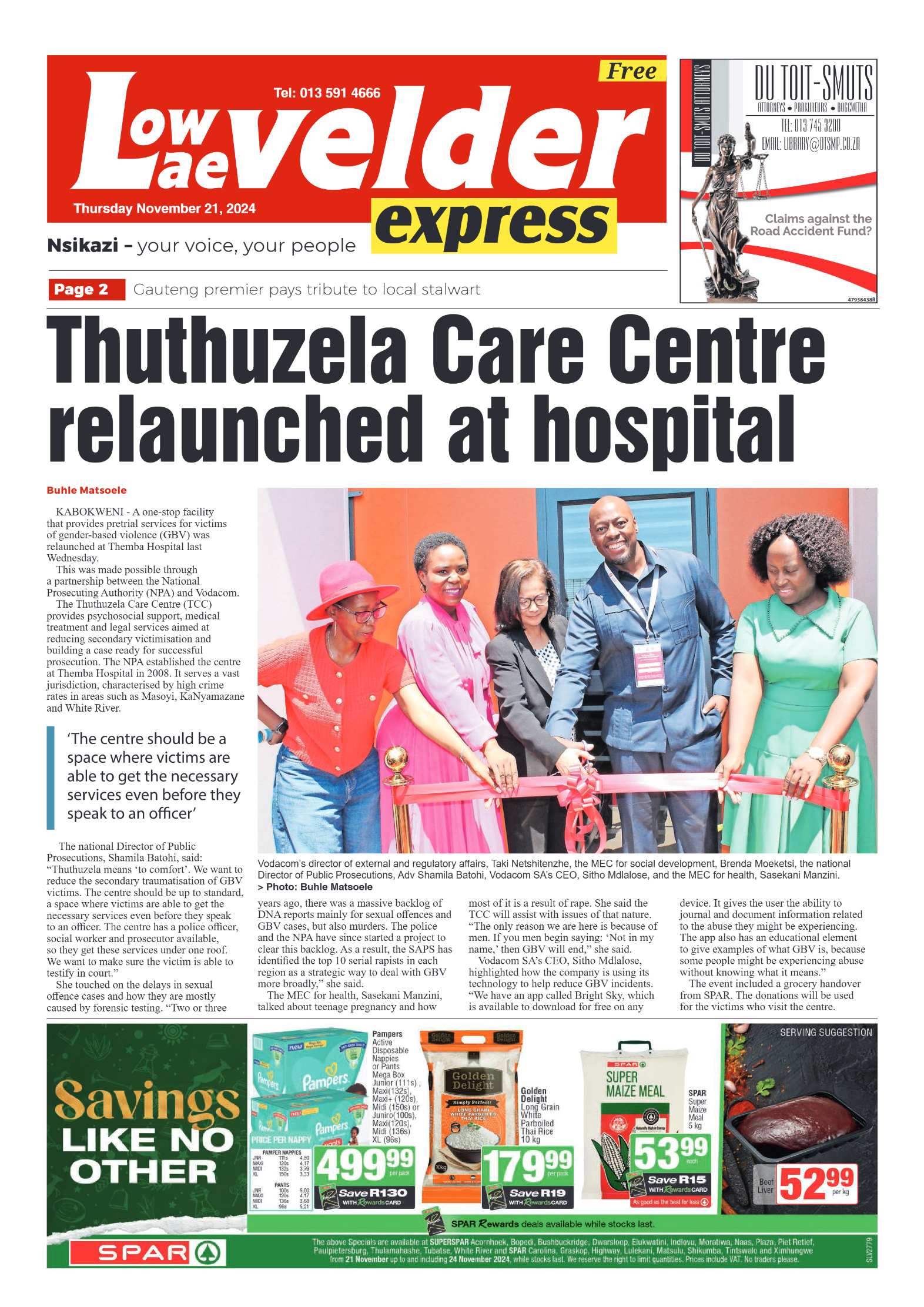 Lowvelder Express 21 November 2024 page 1