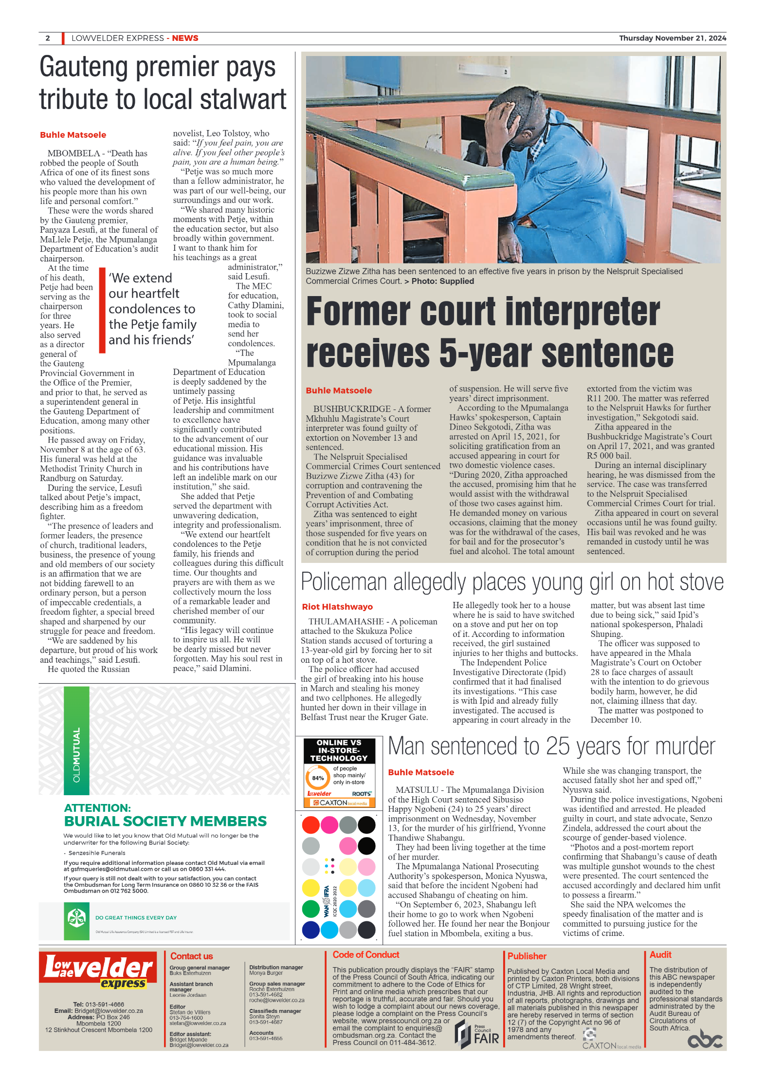 Lowvelder Express 21 November 2024 page 2
