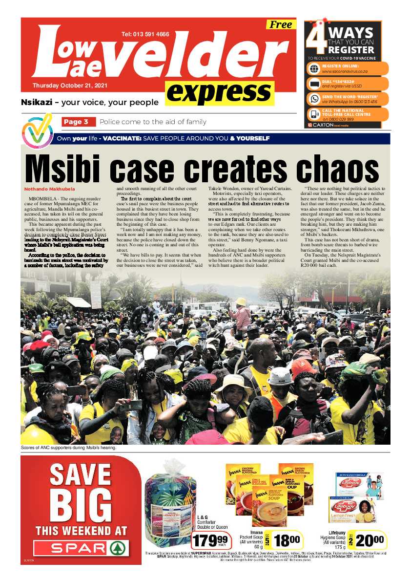 Lowvelder Express 21 October 2021 page 1