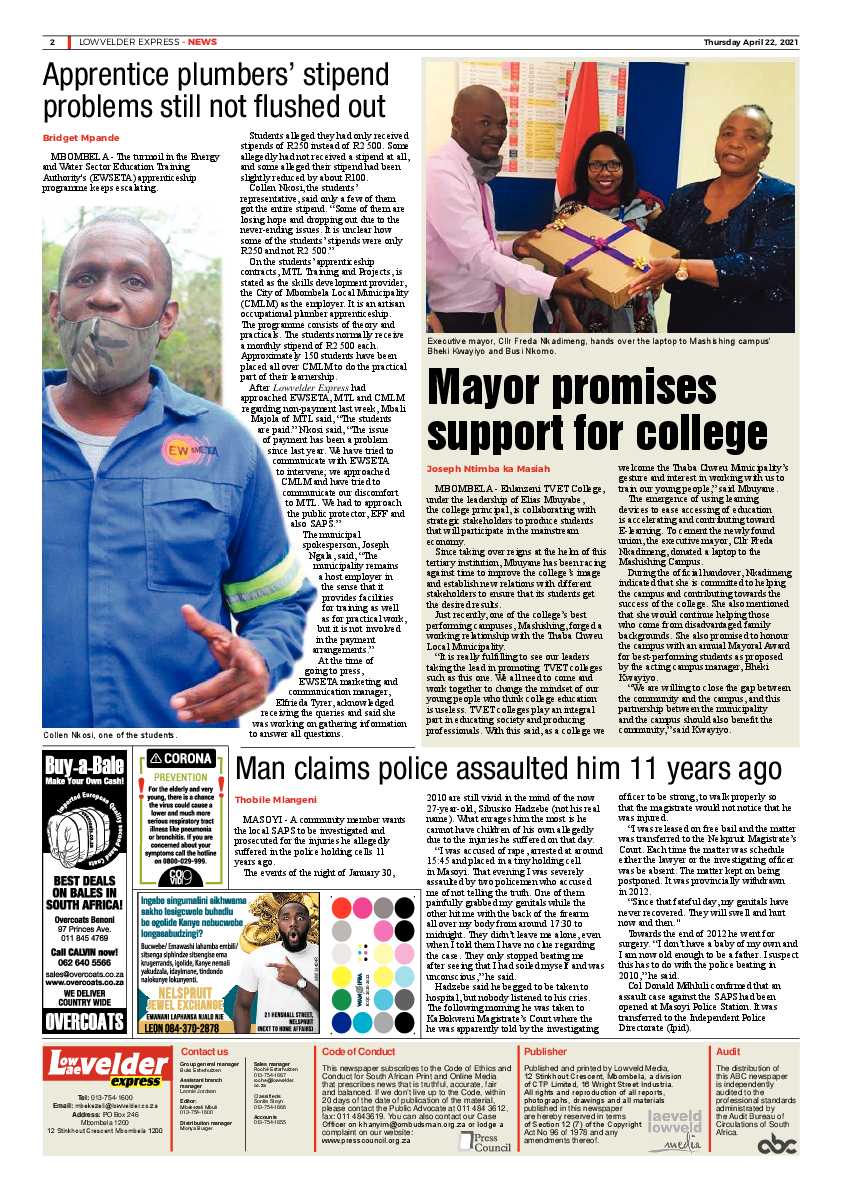 Lowvelder Express 22 April 2021 page 2