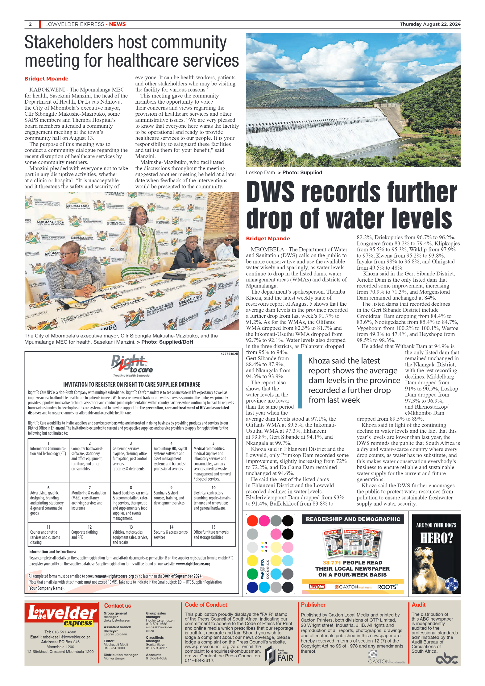 Lowvelder Express 22 August 2024 page 2