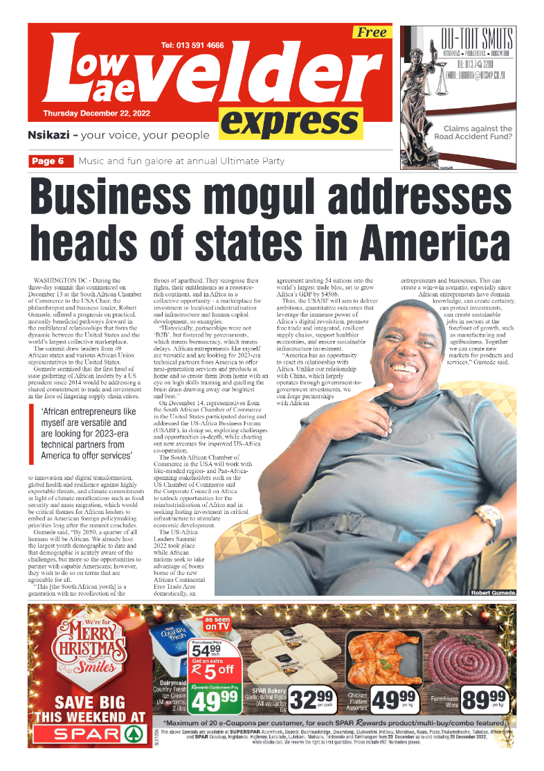 Lowvelder Express 22 December 2022 page 1