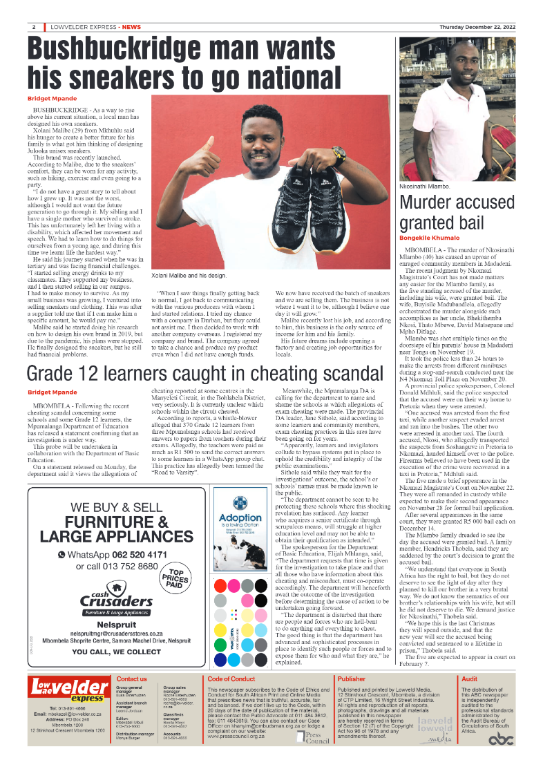 Lowvelder Express 22 December 2022 page 2