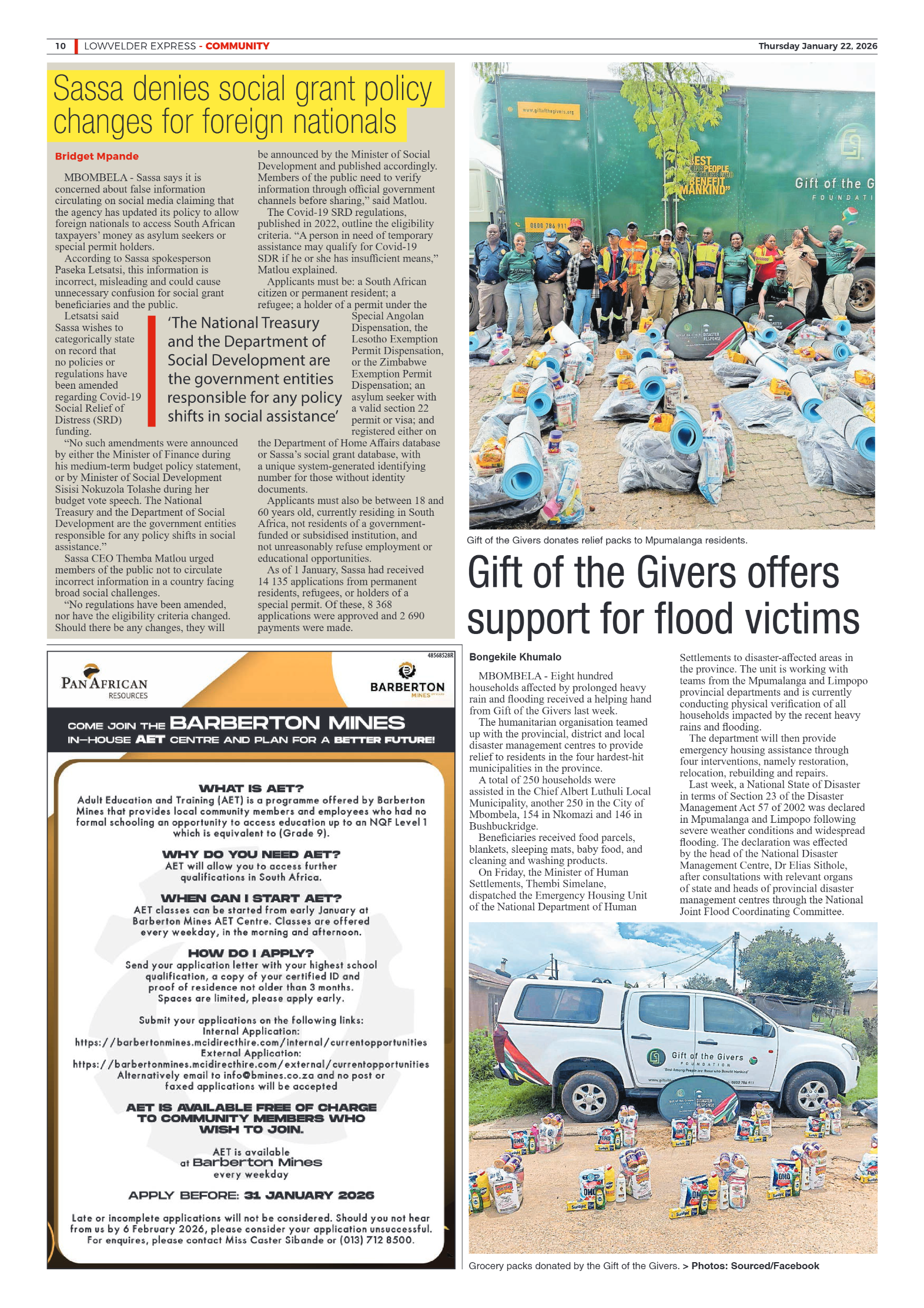 Lowvelder Express 22 January 2026 page 10