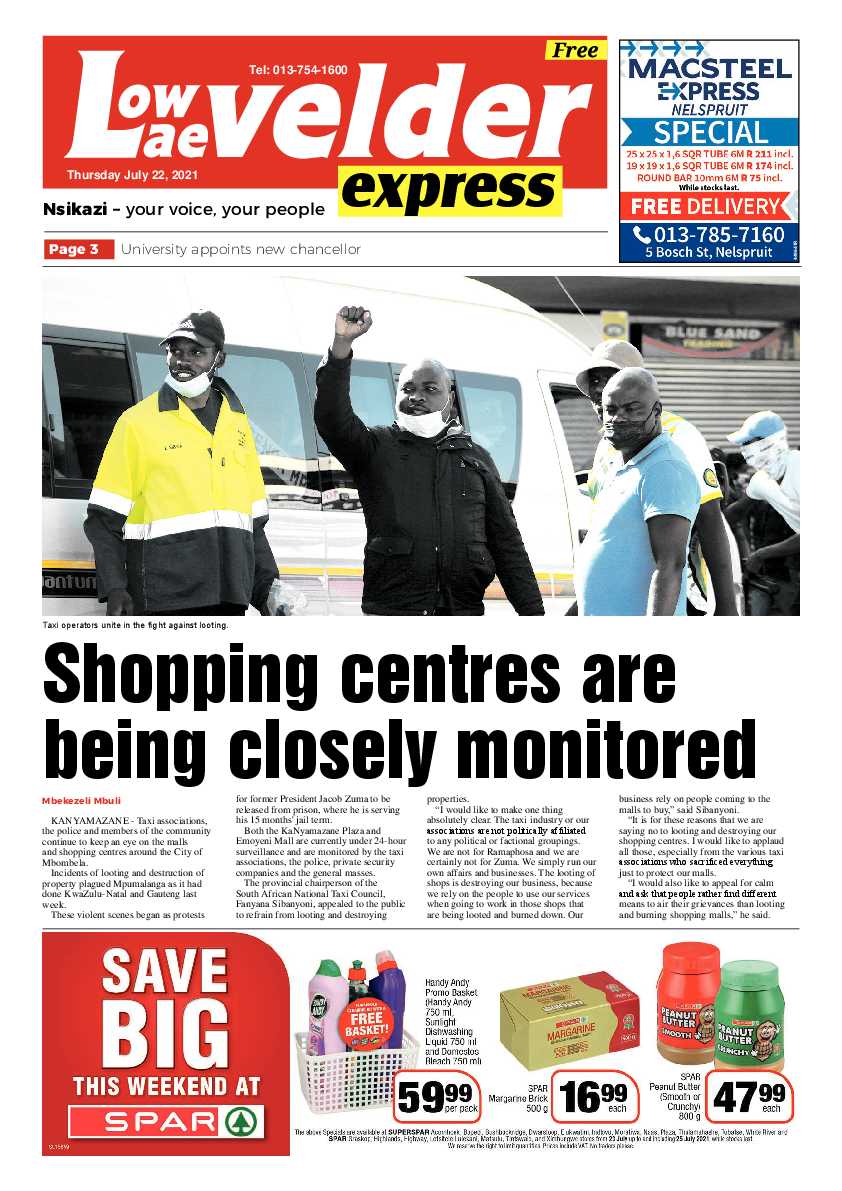 Lowvelder Express 22 July 2021 page 1
