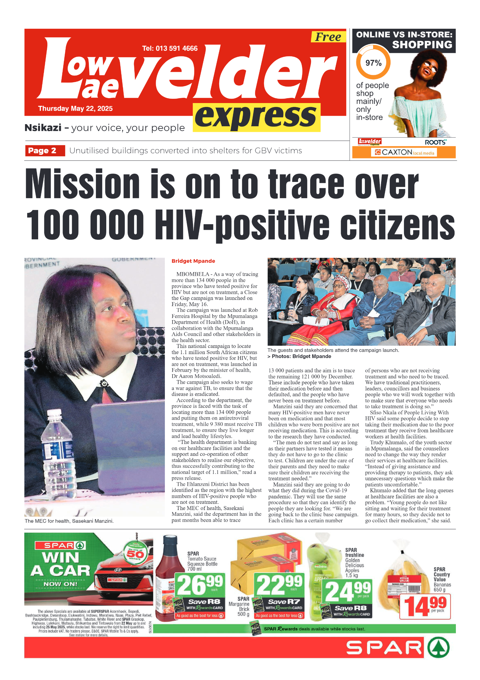 Lowvelder Express 22 May 2025 page 1
