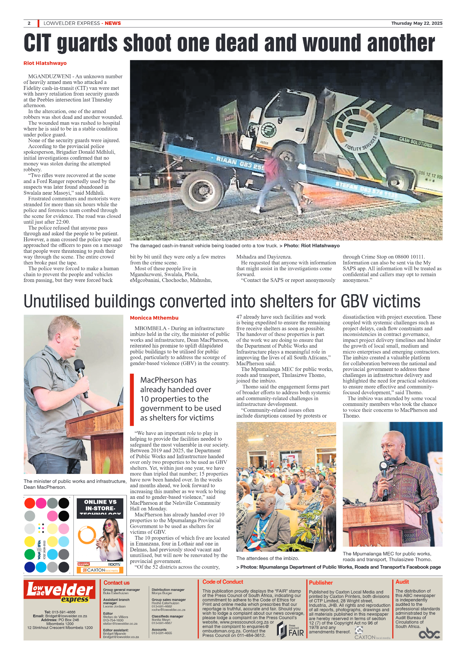 Lowvelder Express 22 May 2025 page 2
