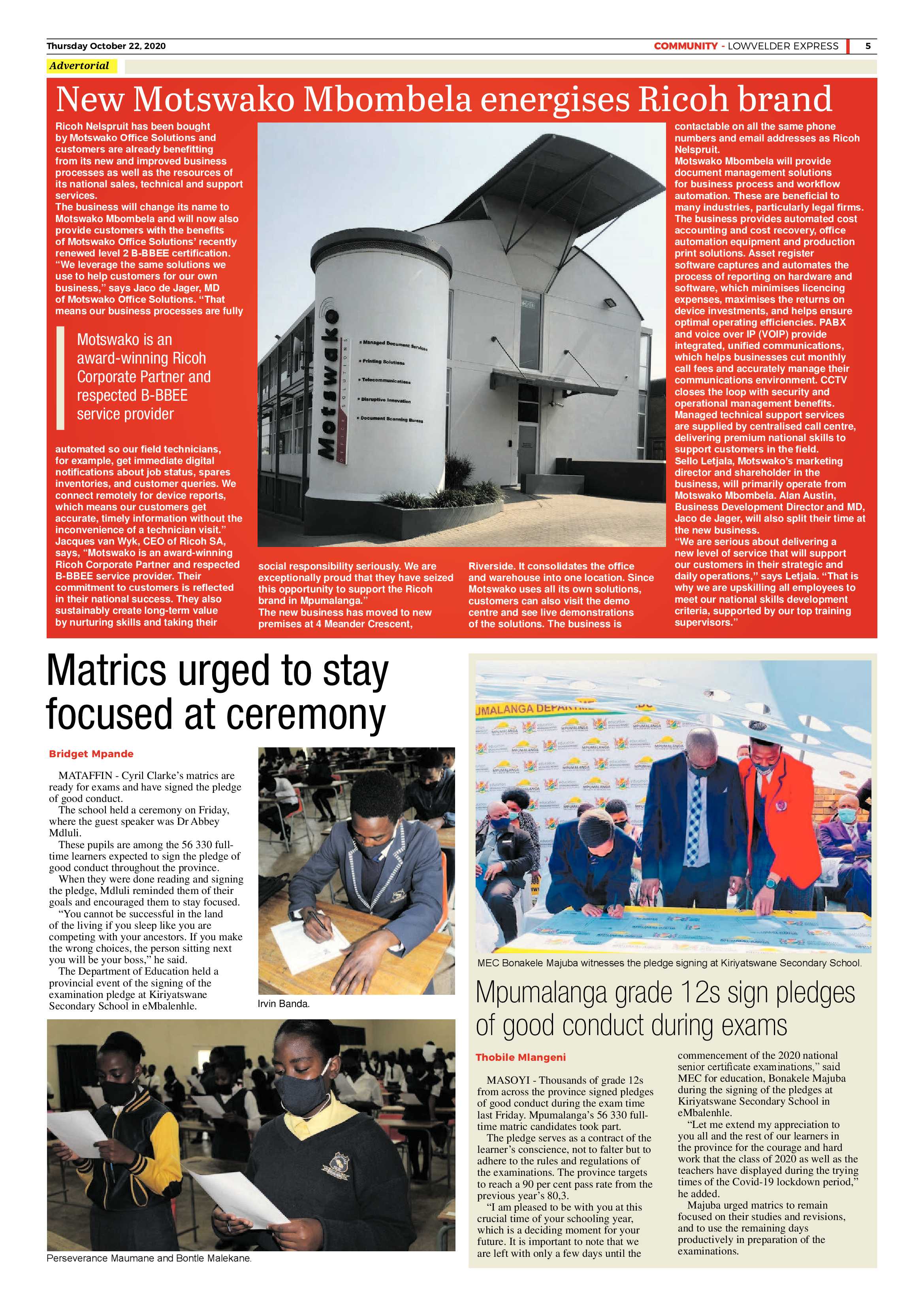 Lowvelder Express 22 October 2020 page 5