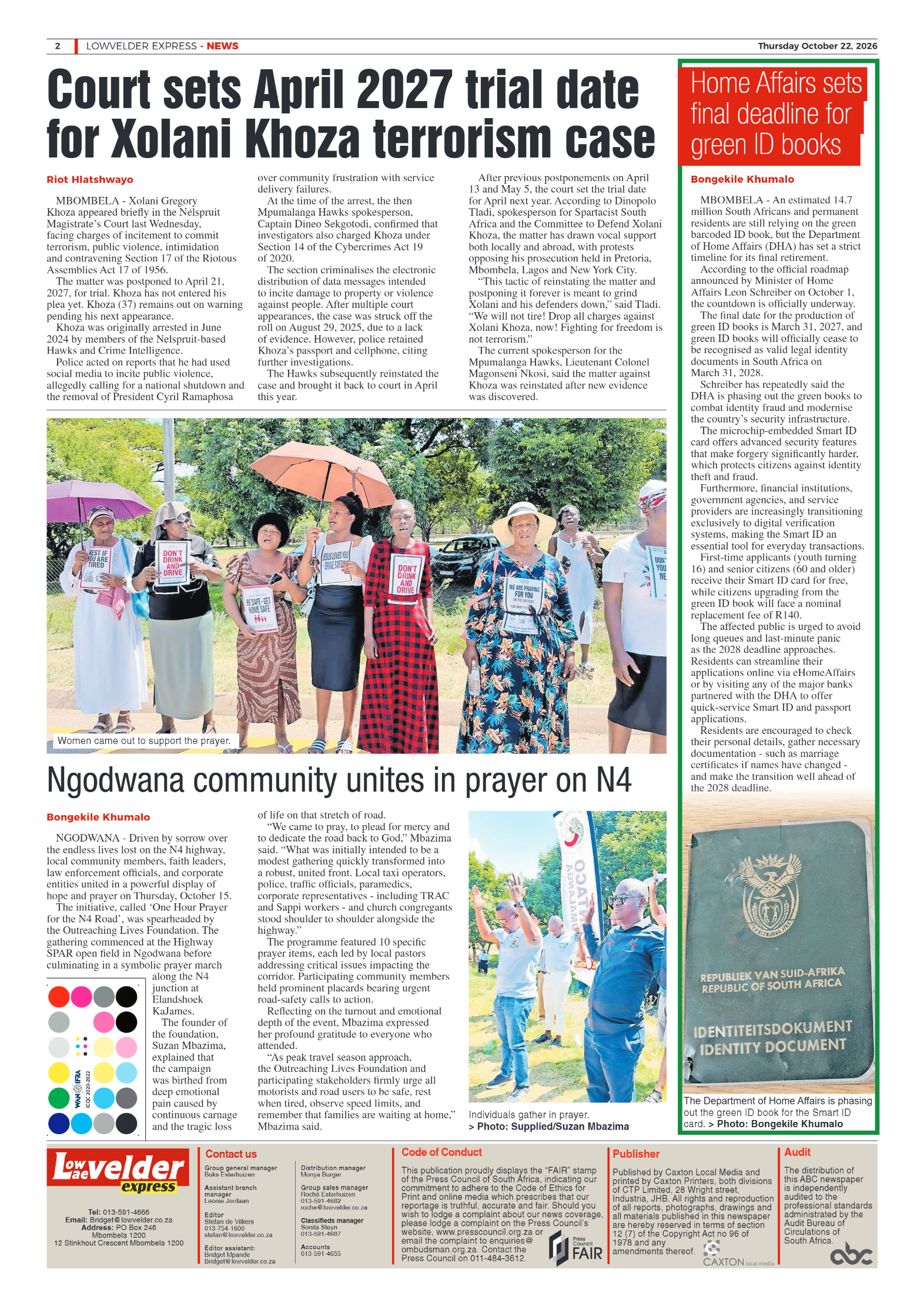 Lowvelder Express 22 October 2026 page 2