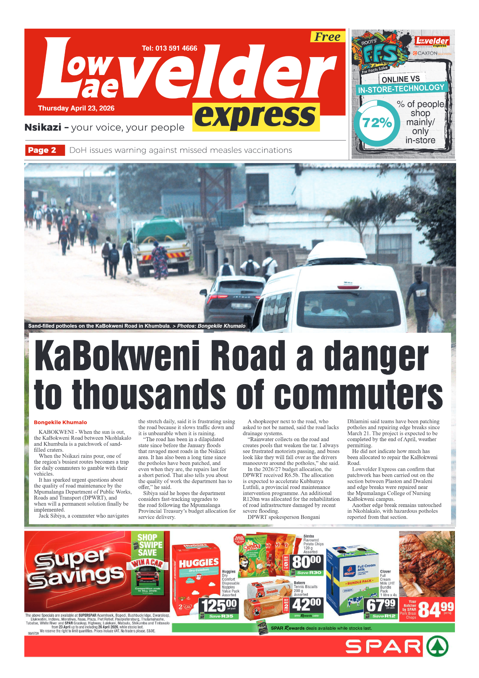 Lowvelder Express 23 April 2026 page 1