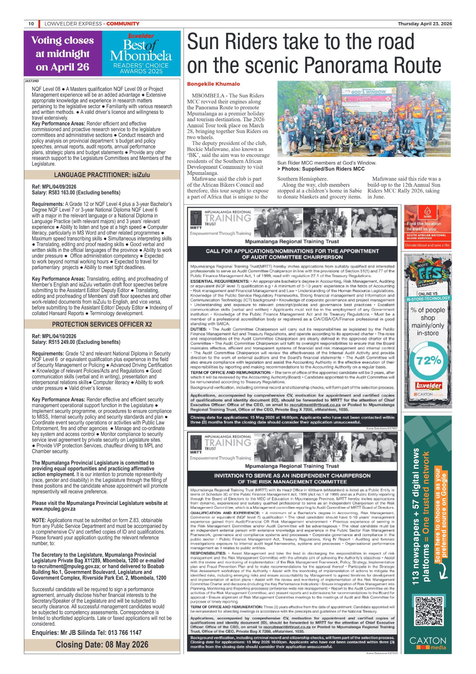 Lowvelder Express 23 April 2026 page 10