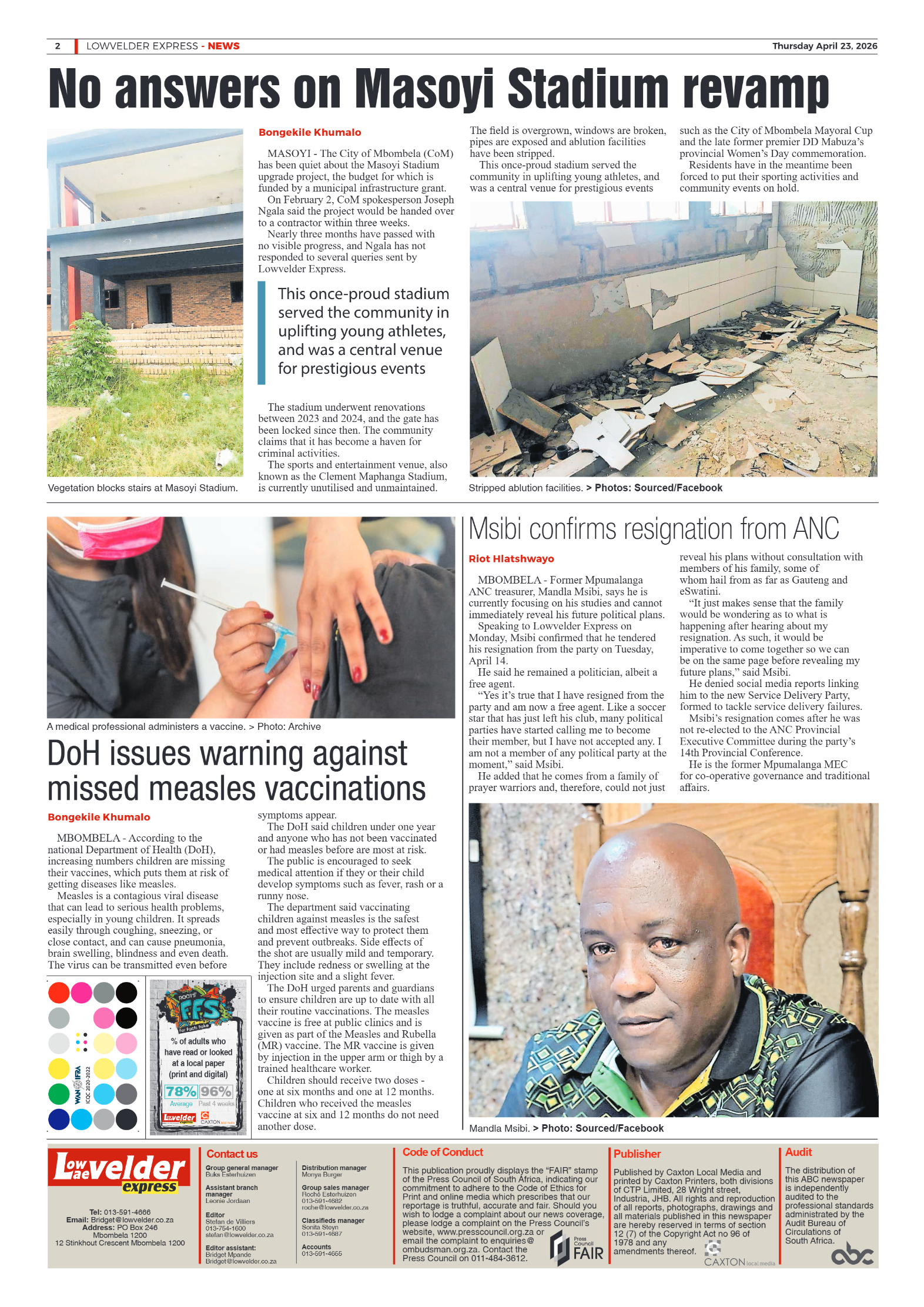 Lowvelder Express 23 April 2026 page 2