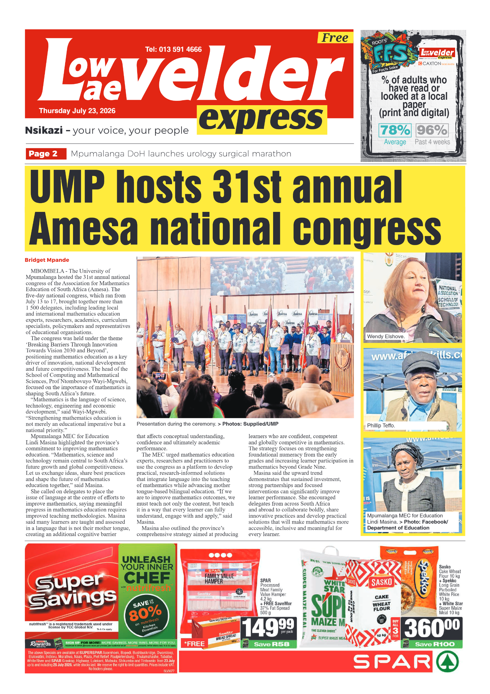 Lowvelder Express 23 July 2016 page 1