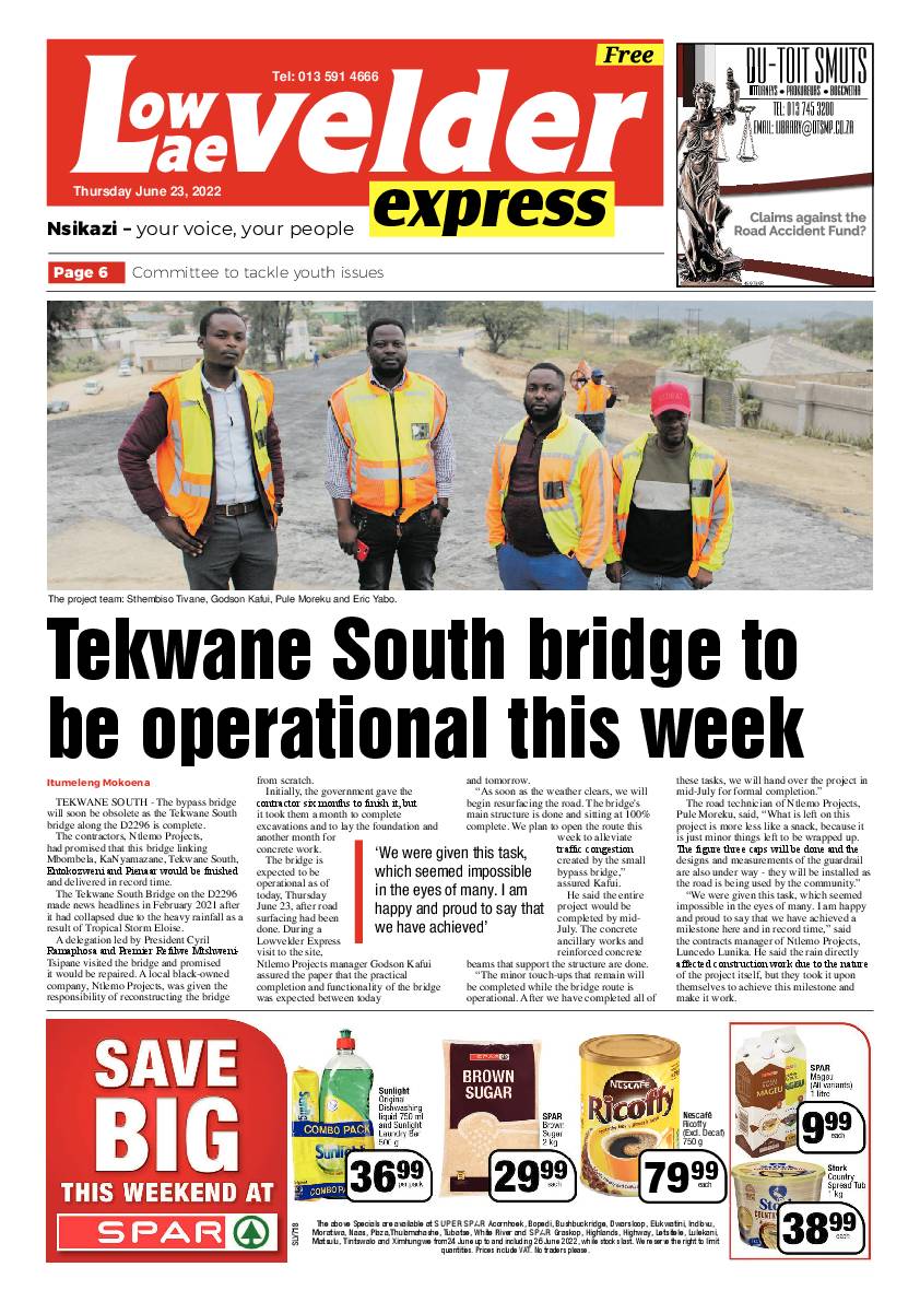 Lowvelder Express 23 June 2022 page 1