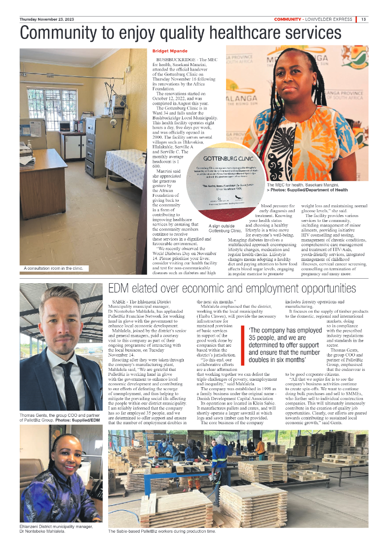 Lowvelder Express 23 November 2023 page 13