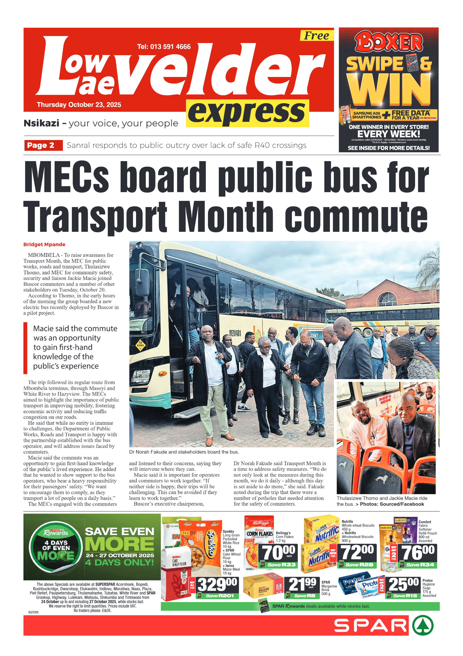 Lowvelder Express 23 October 2025 page 1
