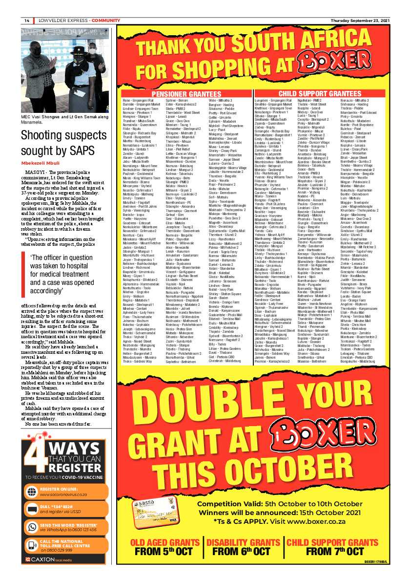 Lowvelder Express 23 September 2021 page 14