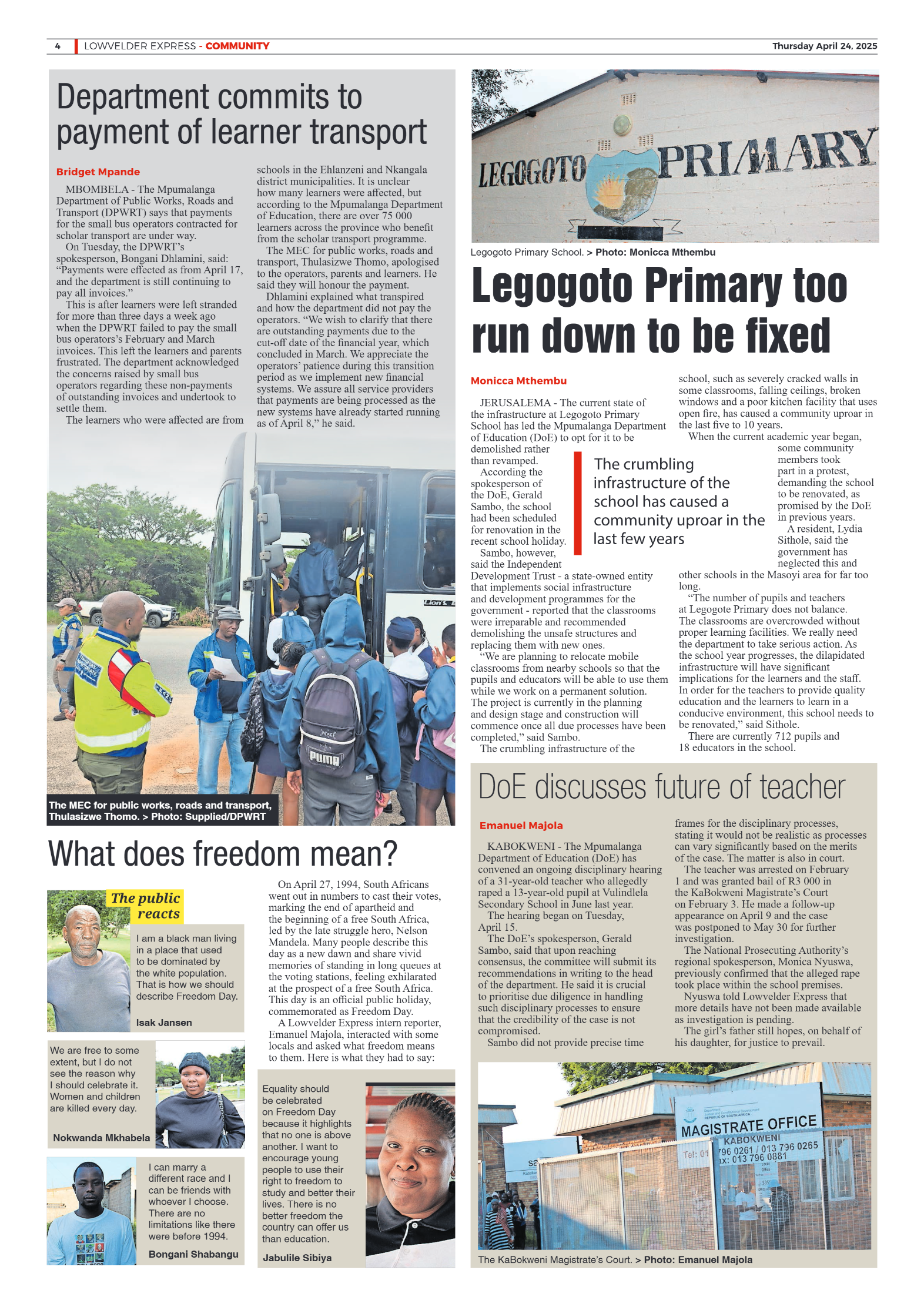 Lowvelder Express 24 April 2025 page 4