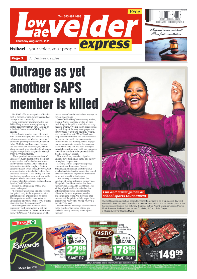 Lowvelder Express 24 August 2023 page 1