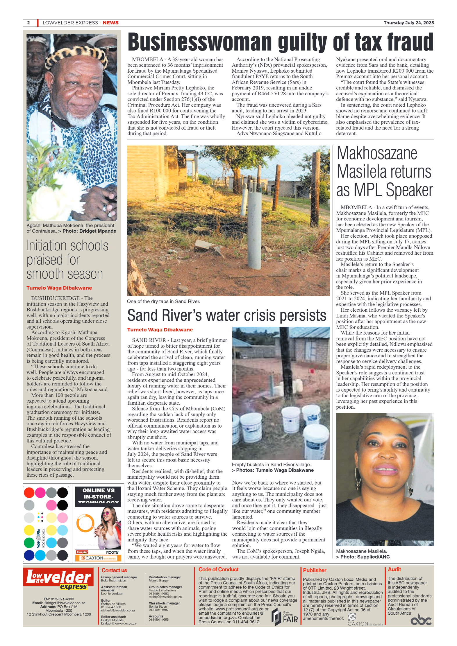 Lowvelder Express 24 July 2025 page 2