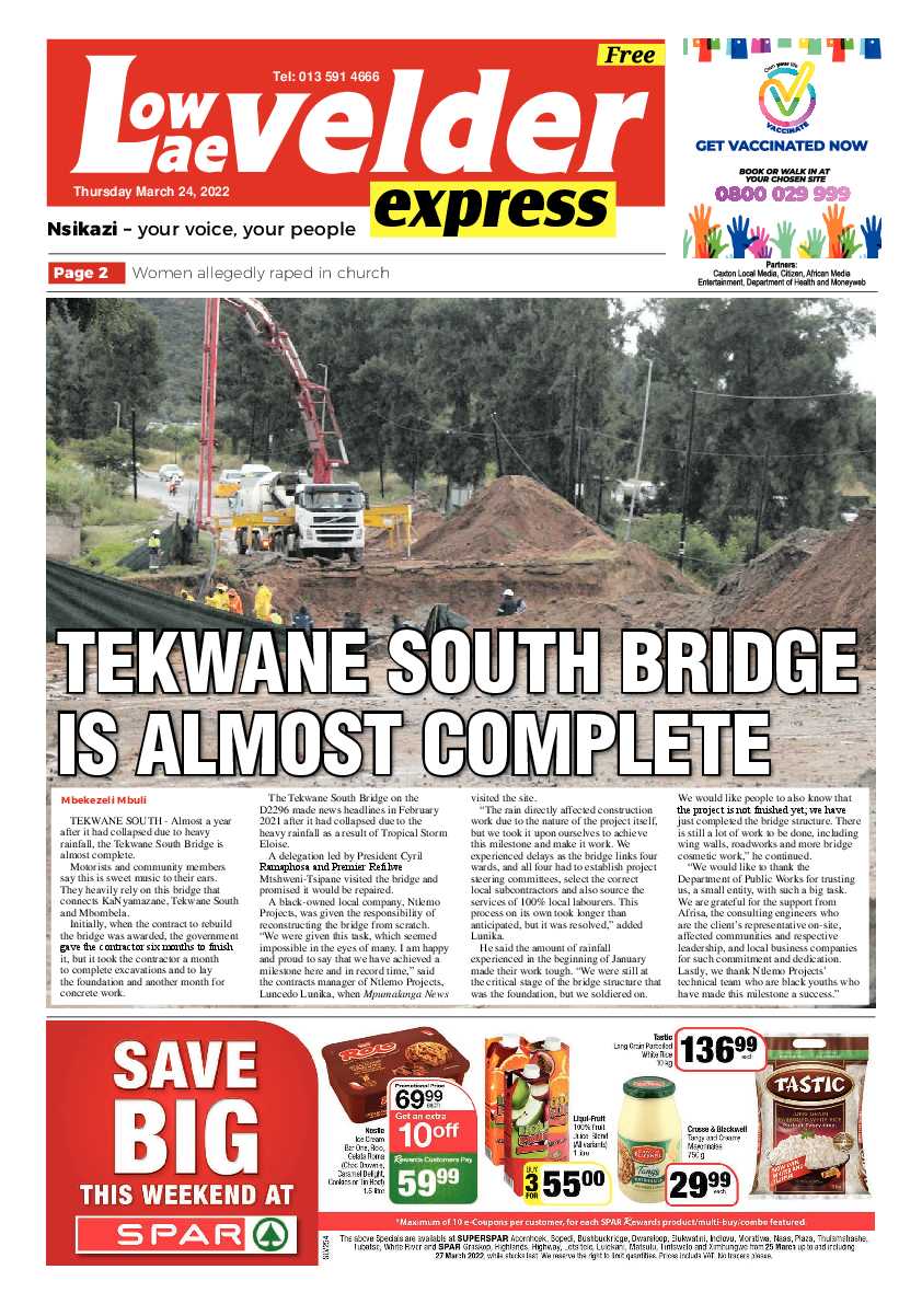 Lowvelder Express 24 March 2022 page 1