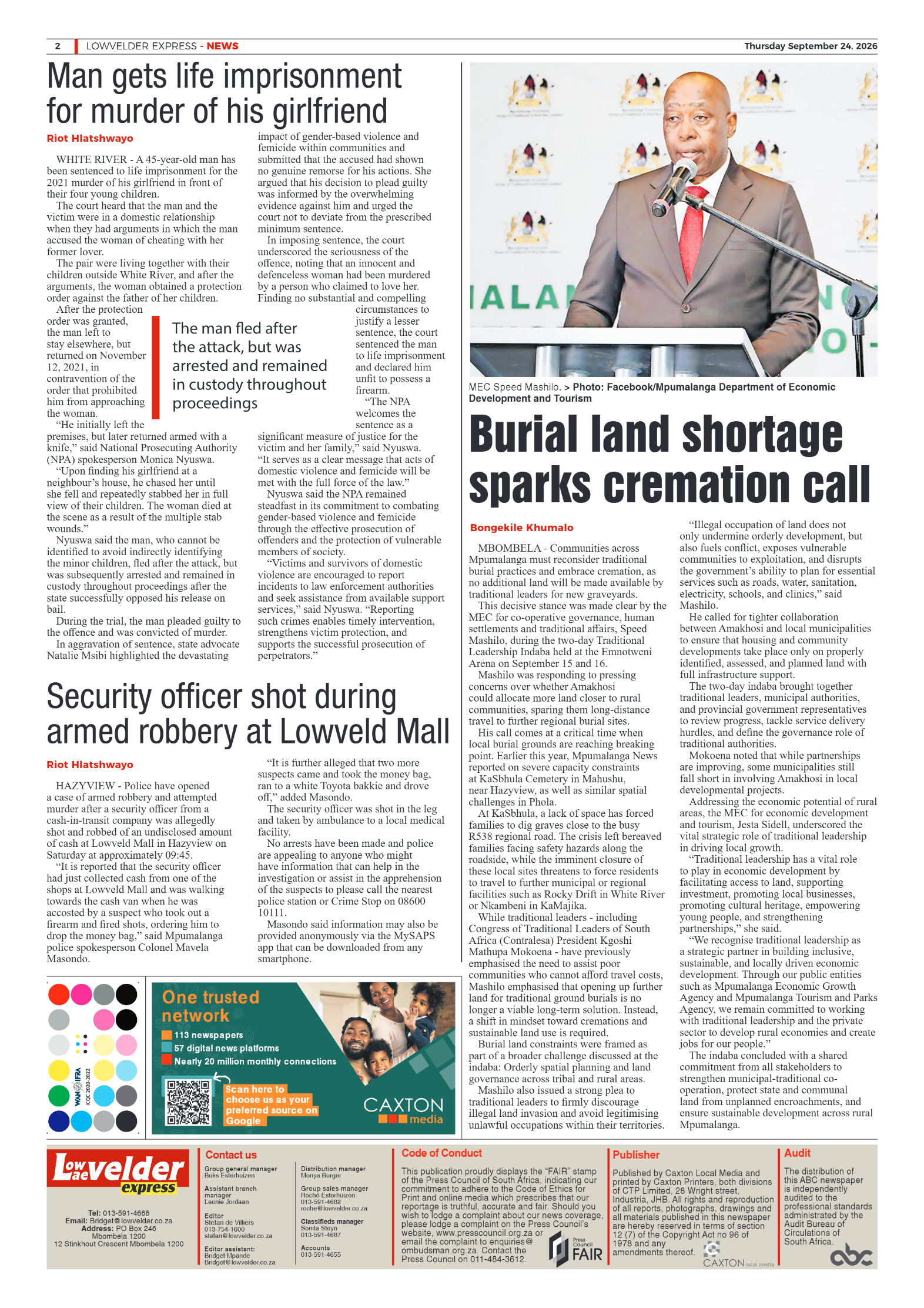 Lowvelder Express 24 September 2026 page 2