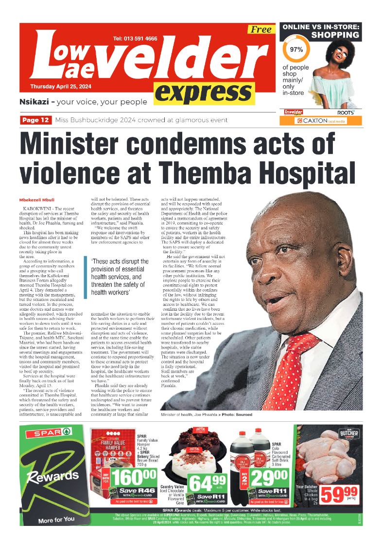 Lowvelder Express 25 April 2024 page 1