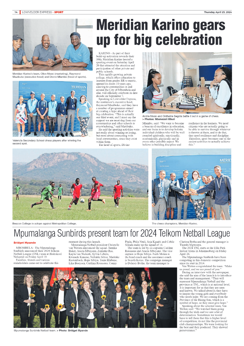 Lowvelder Express 25 April 2024 page 14