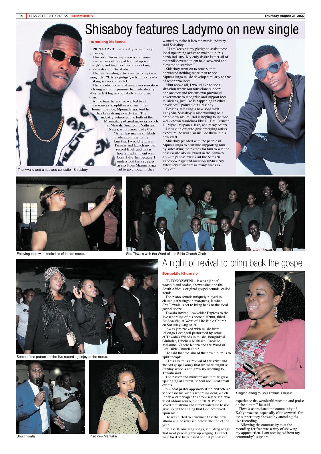 Lowvelder Express 25 August 2022 page 14