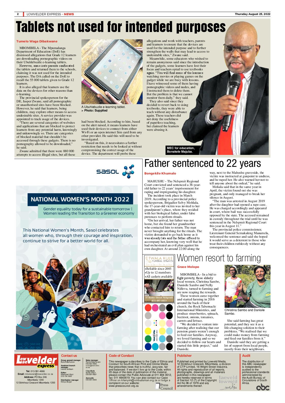 Lowvelder Express 25 August 2022 page 2
