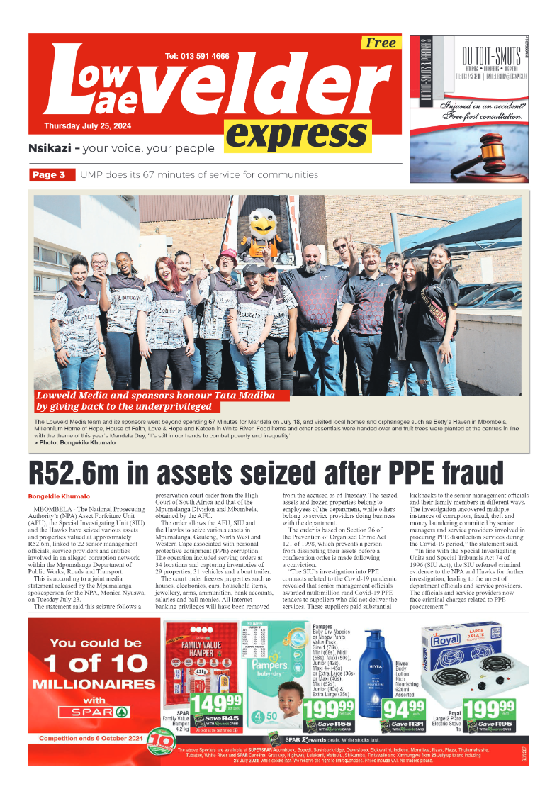 Lowvelder Express 25 July 2024 page 1