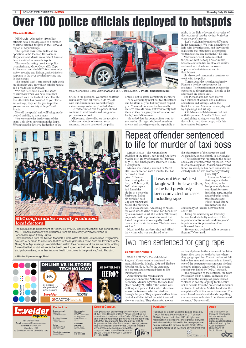 Lowvelder Express 25 July 2024 page 2