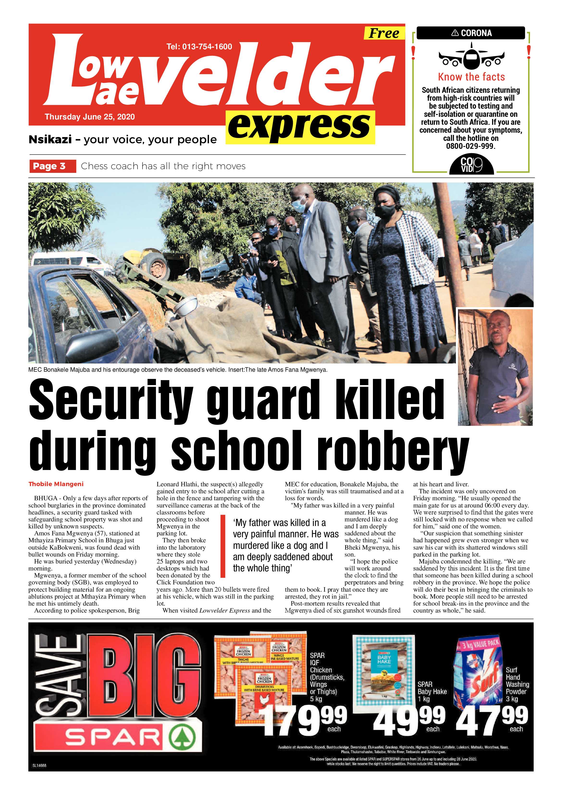 Lowvelder Express 25 June 2020 page 1