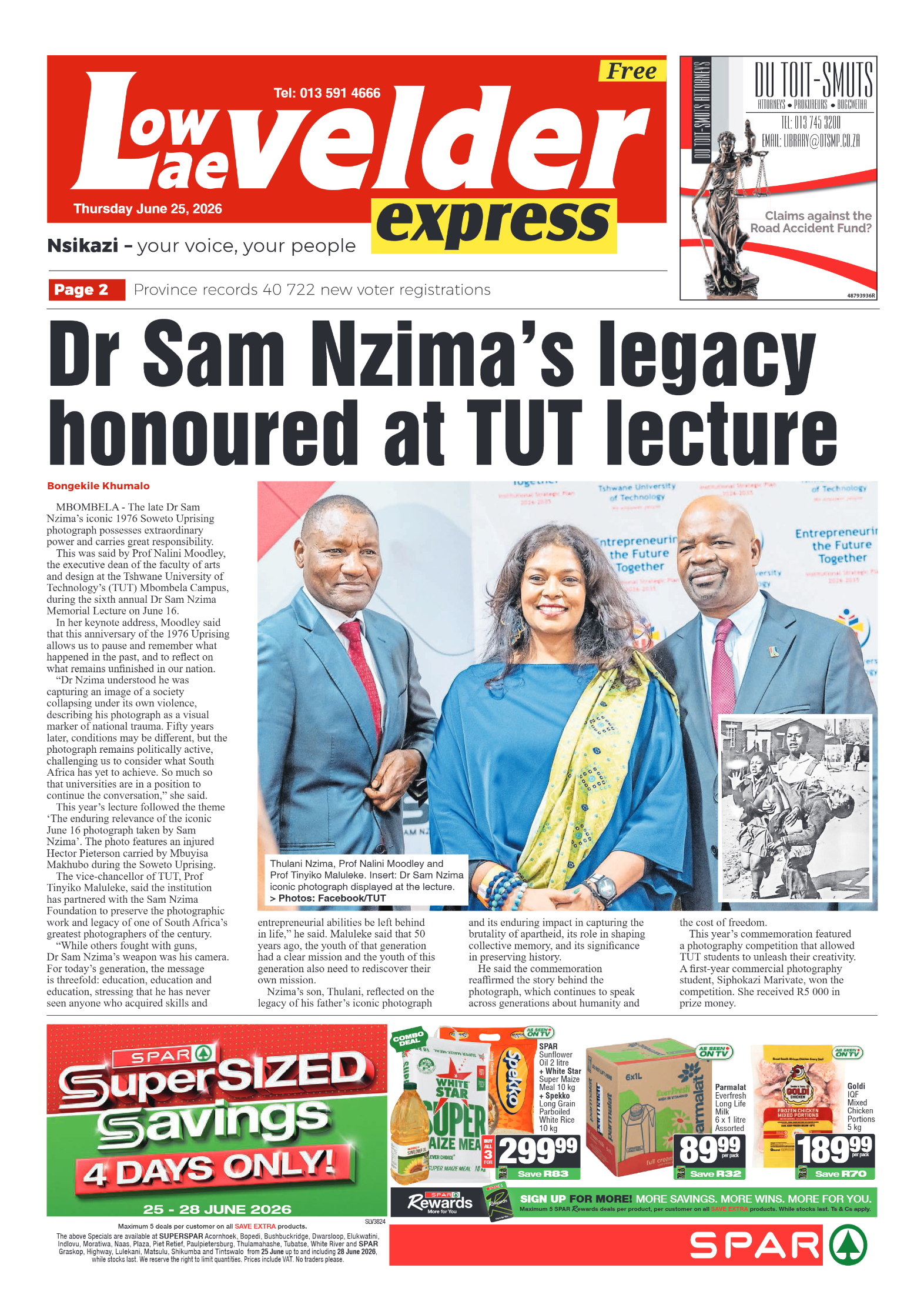 Lowvelder Express 25 June 2026 page 1