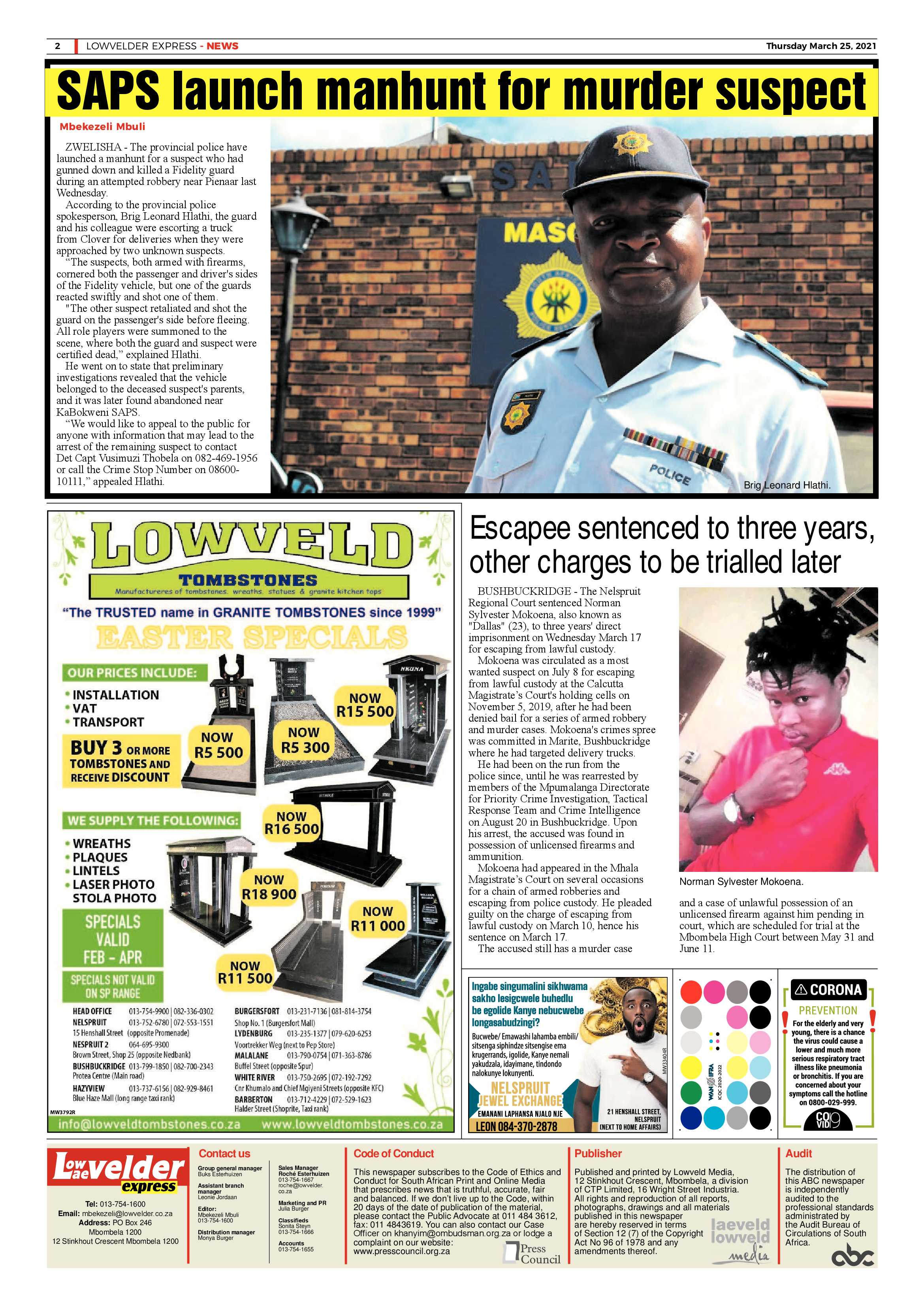 Lowvelder Express 25 March 2021 page 2
