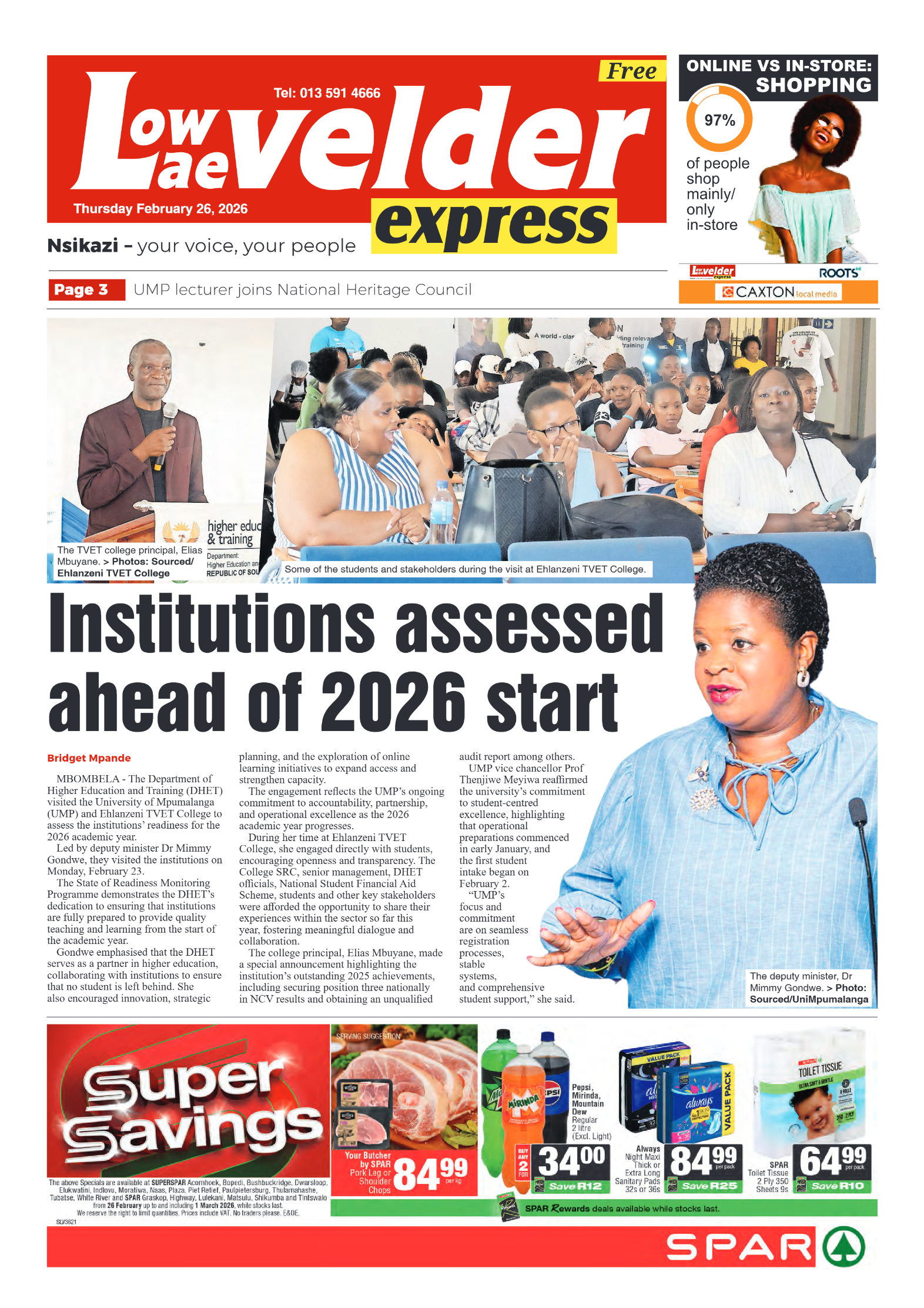 Lowvelder Express 26 February 2026 page 1