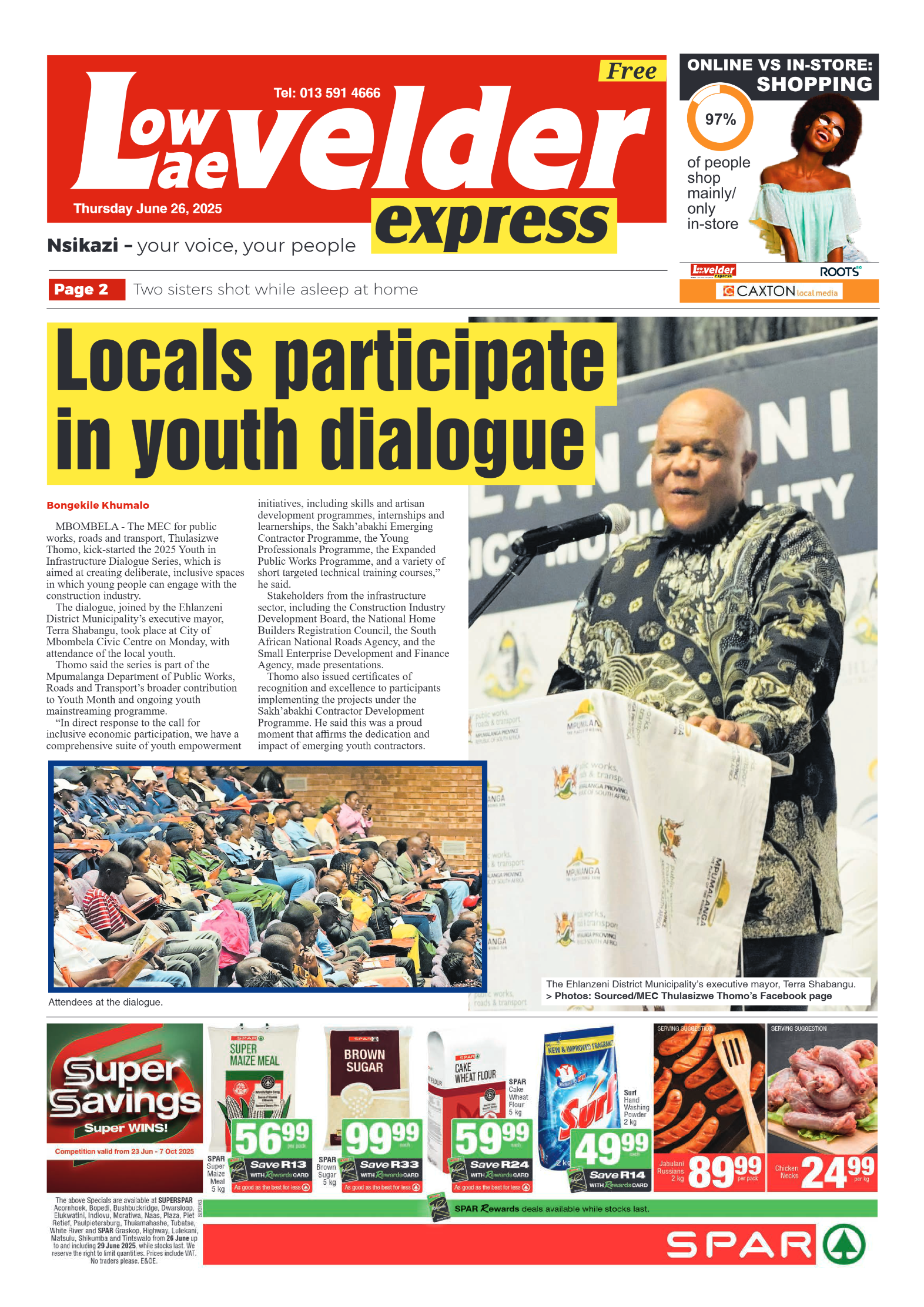 Lowvelder Express 26 June 2025 page 1