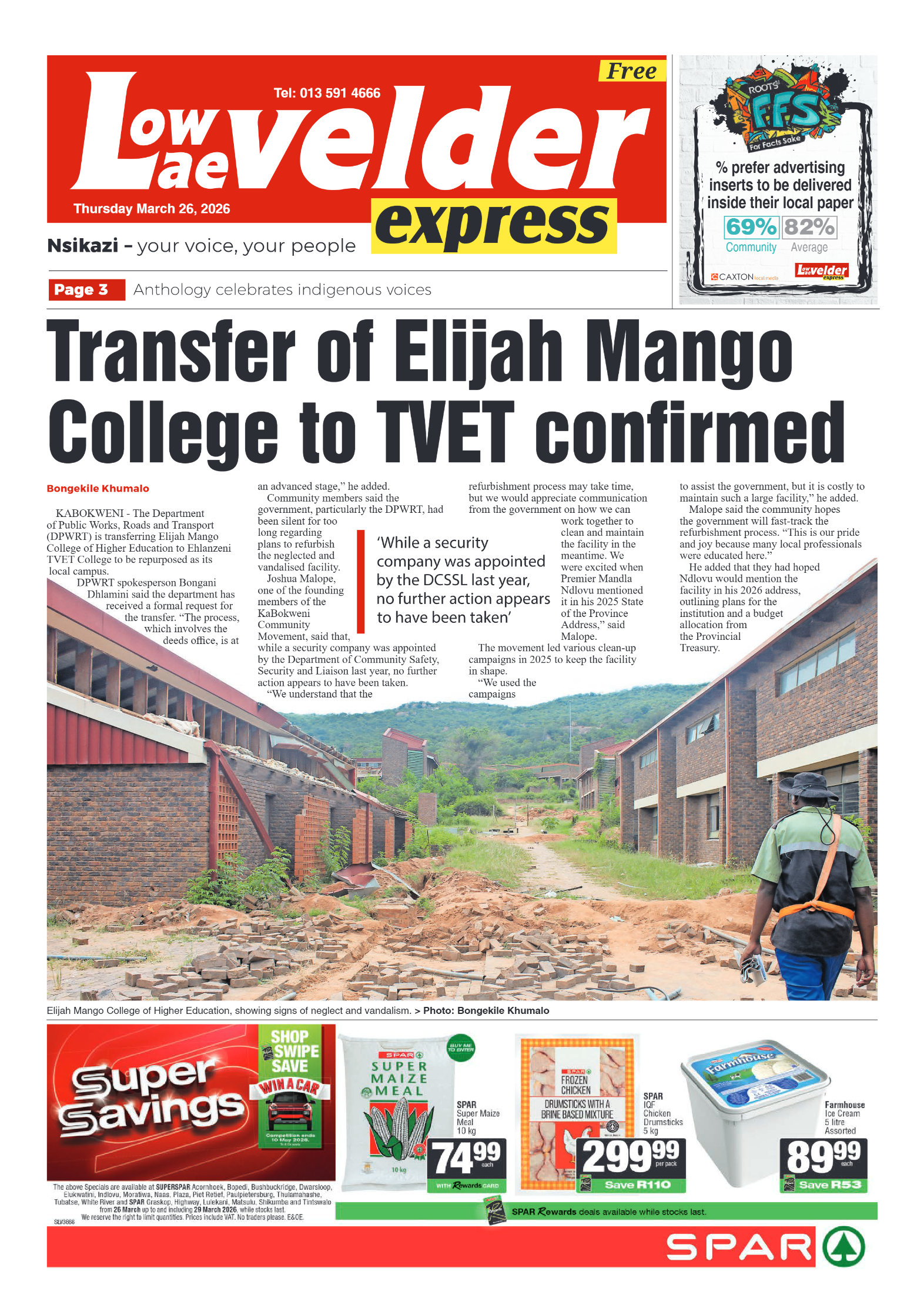 Lowvelder Express 26 March 2026 page 1