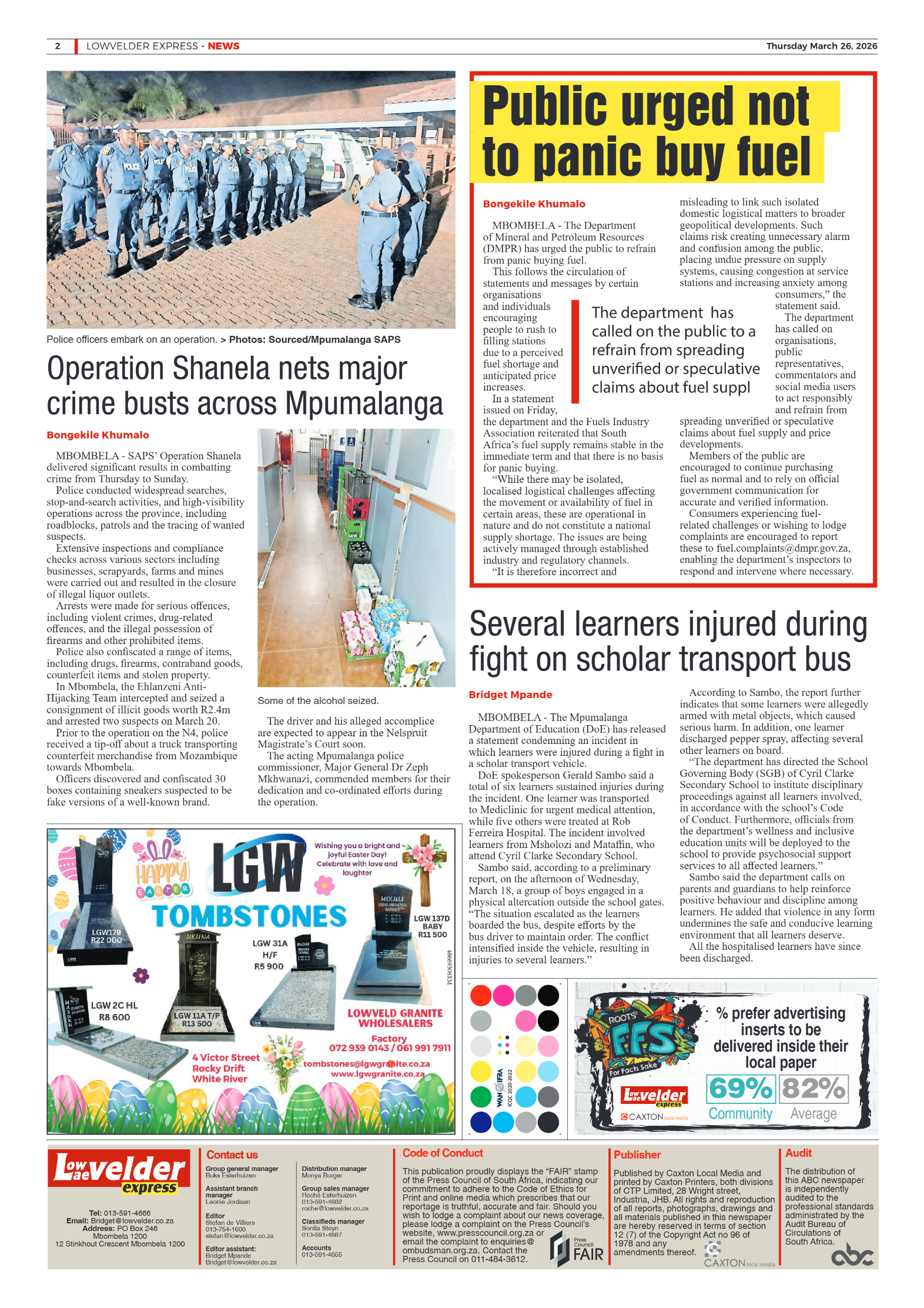 Lowvelder Express 26 March 2026 page 2