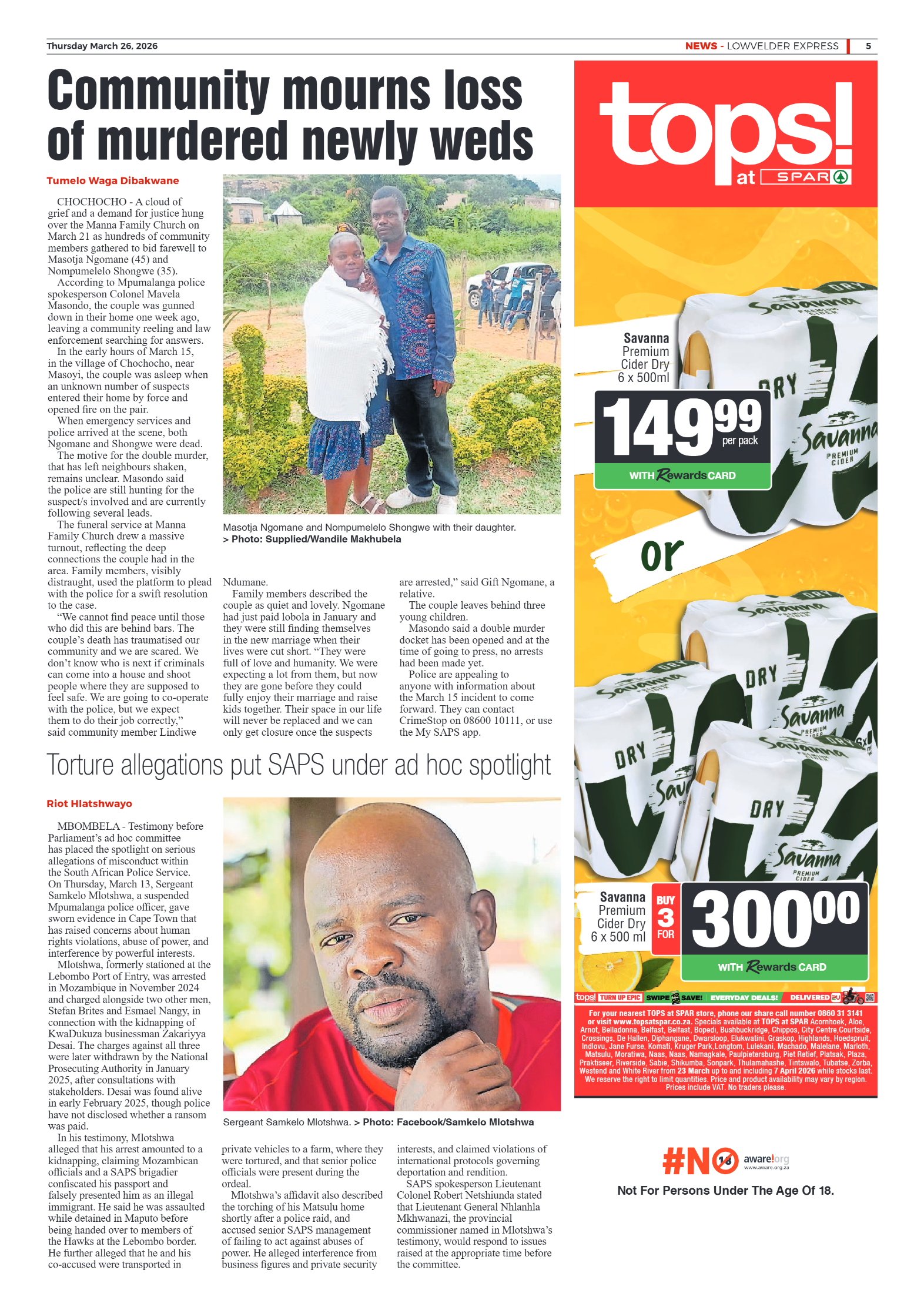 Lowvelder Express 26 March 2026 page 5