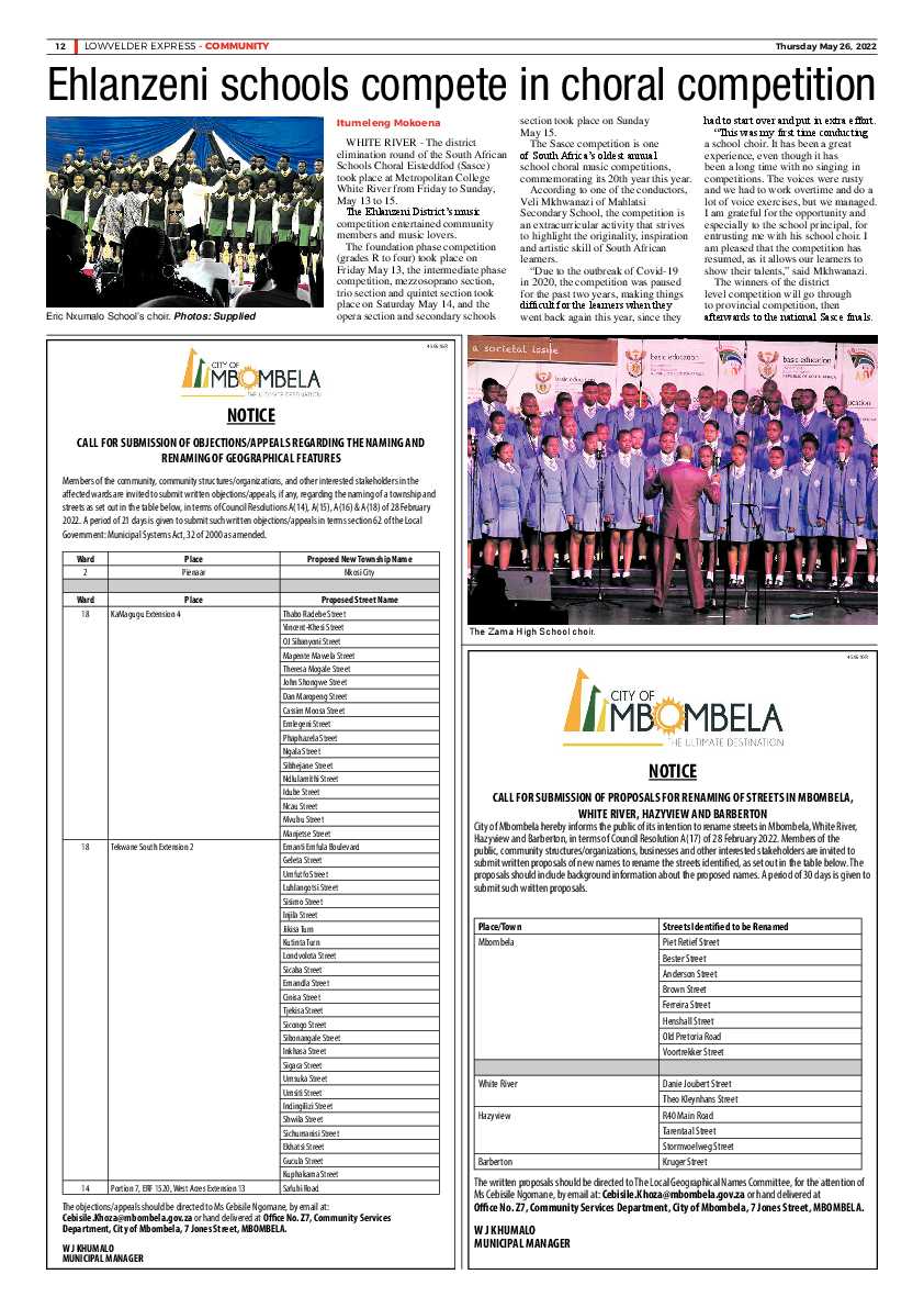 Lowvelder Express 26 May 2022 page 12