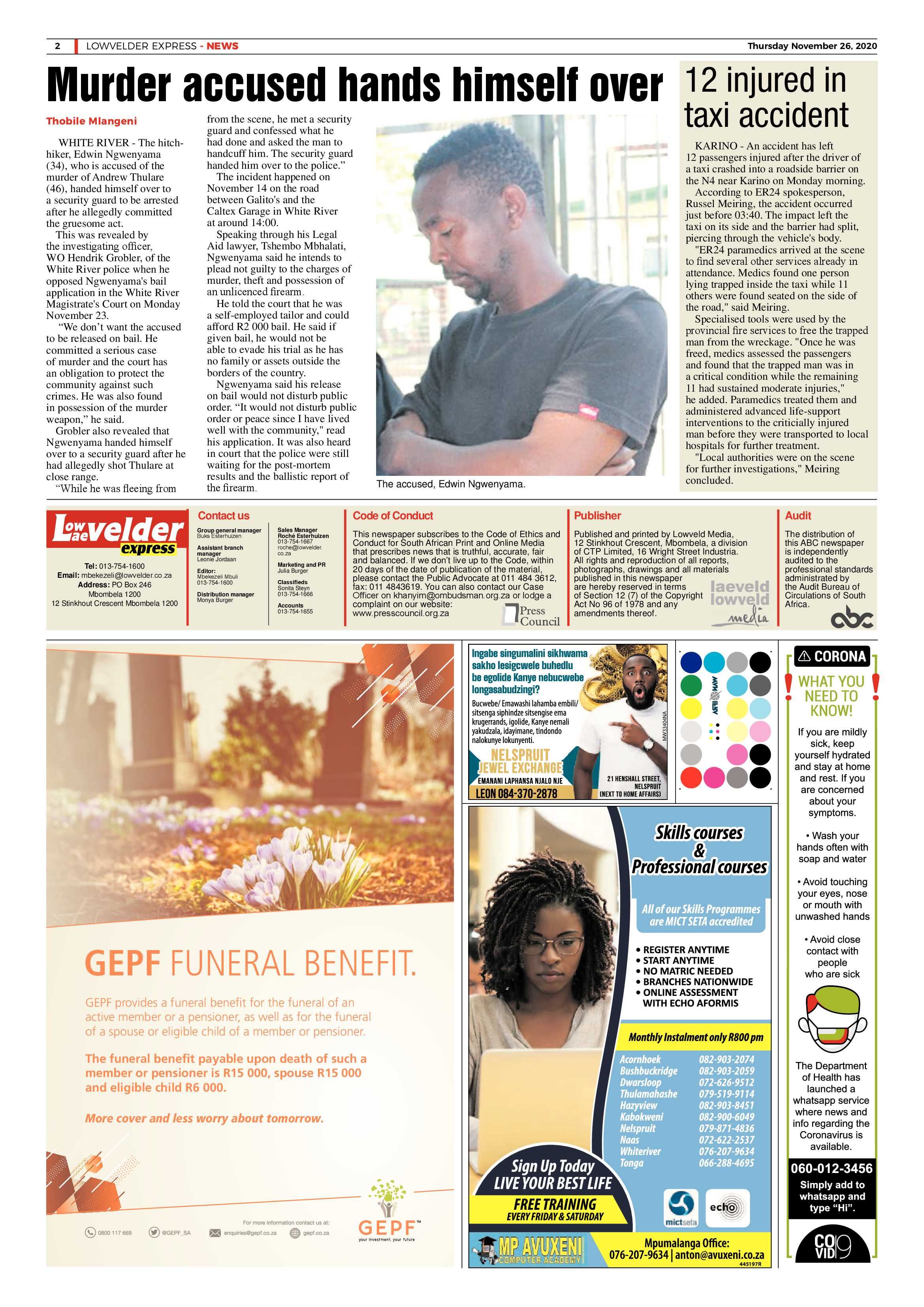 Lowvelder Express 26 November 2020 page 2