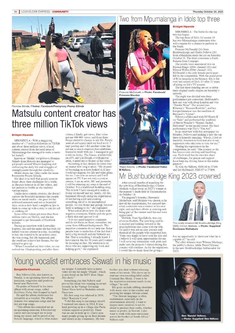 Lowvelder Express 26 October 2023 page 10